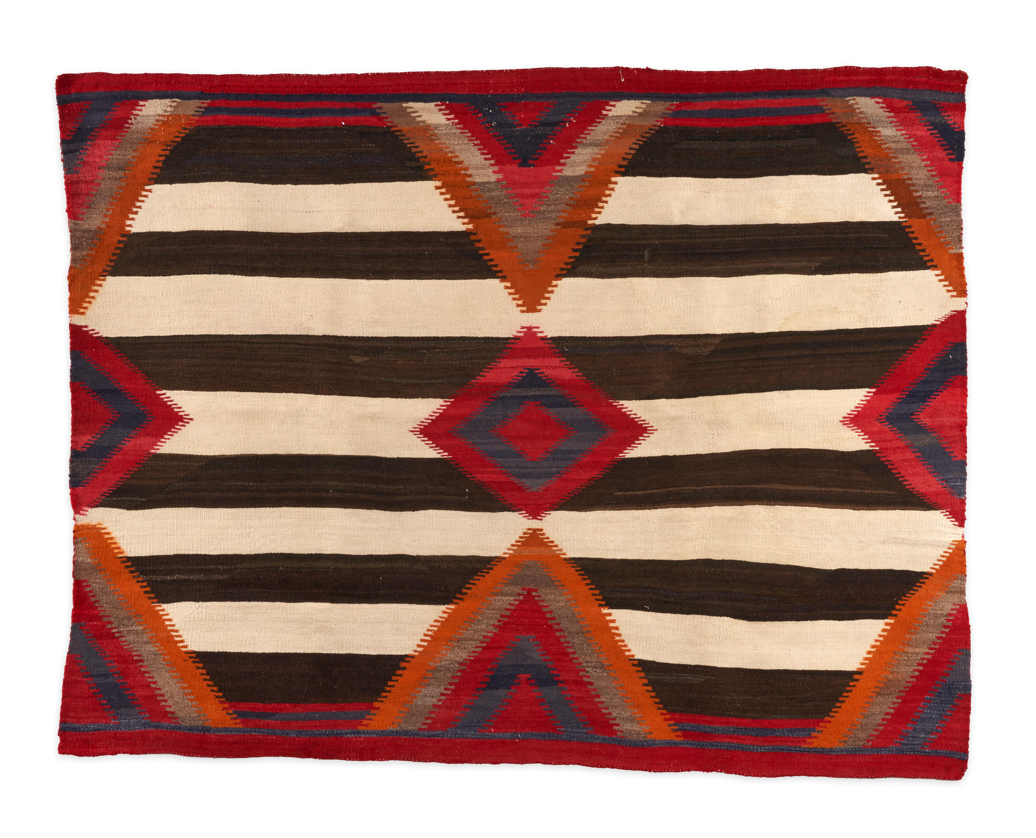 Appraisal: A DIN NAVAJO TRANSITIONAL BLANKET Woven in the Third Phase