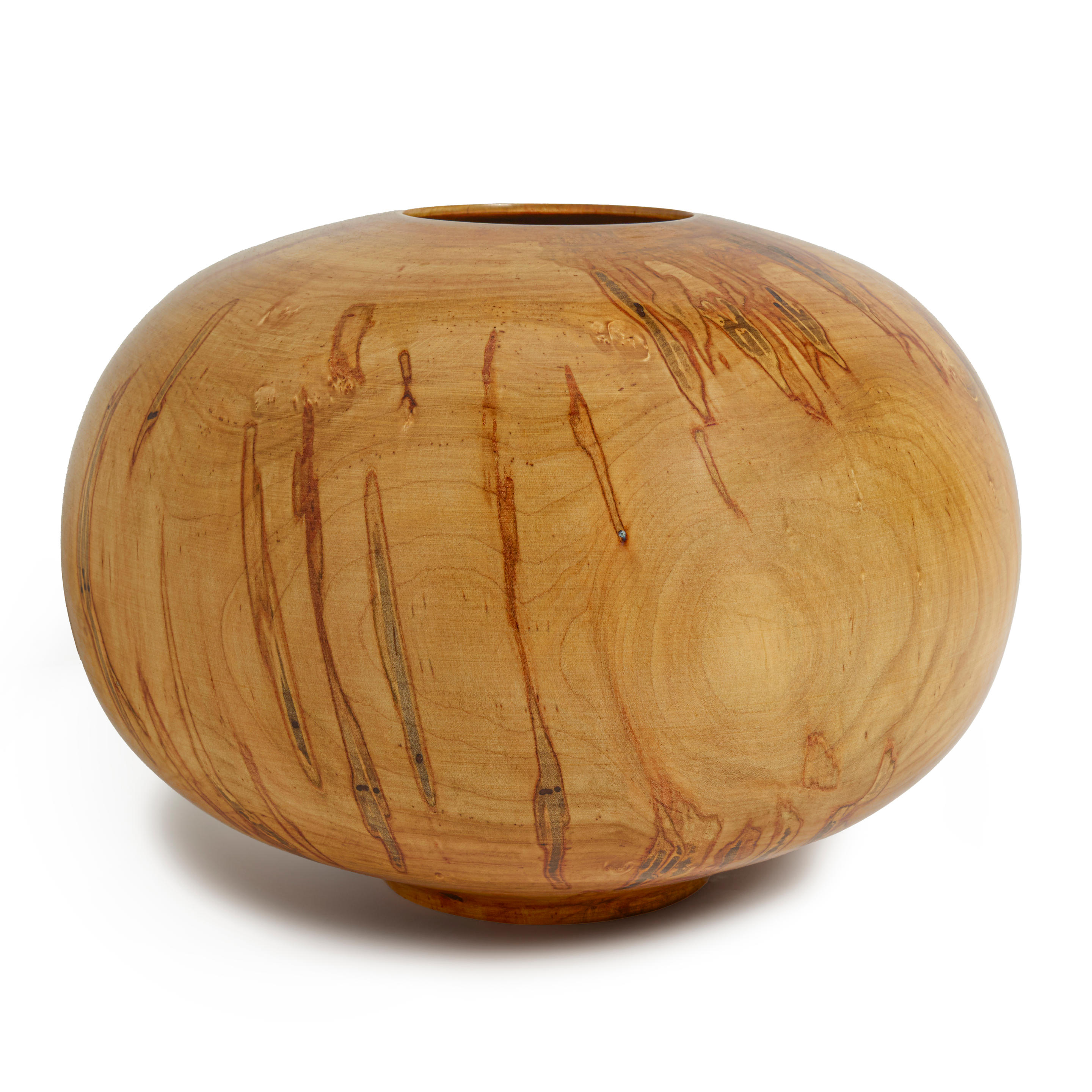 Appraisal: EDWARD MOULTHROP - Leopard Maple Globe turned leopard maple incised