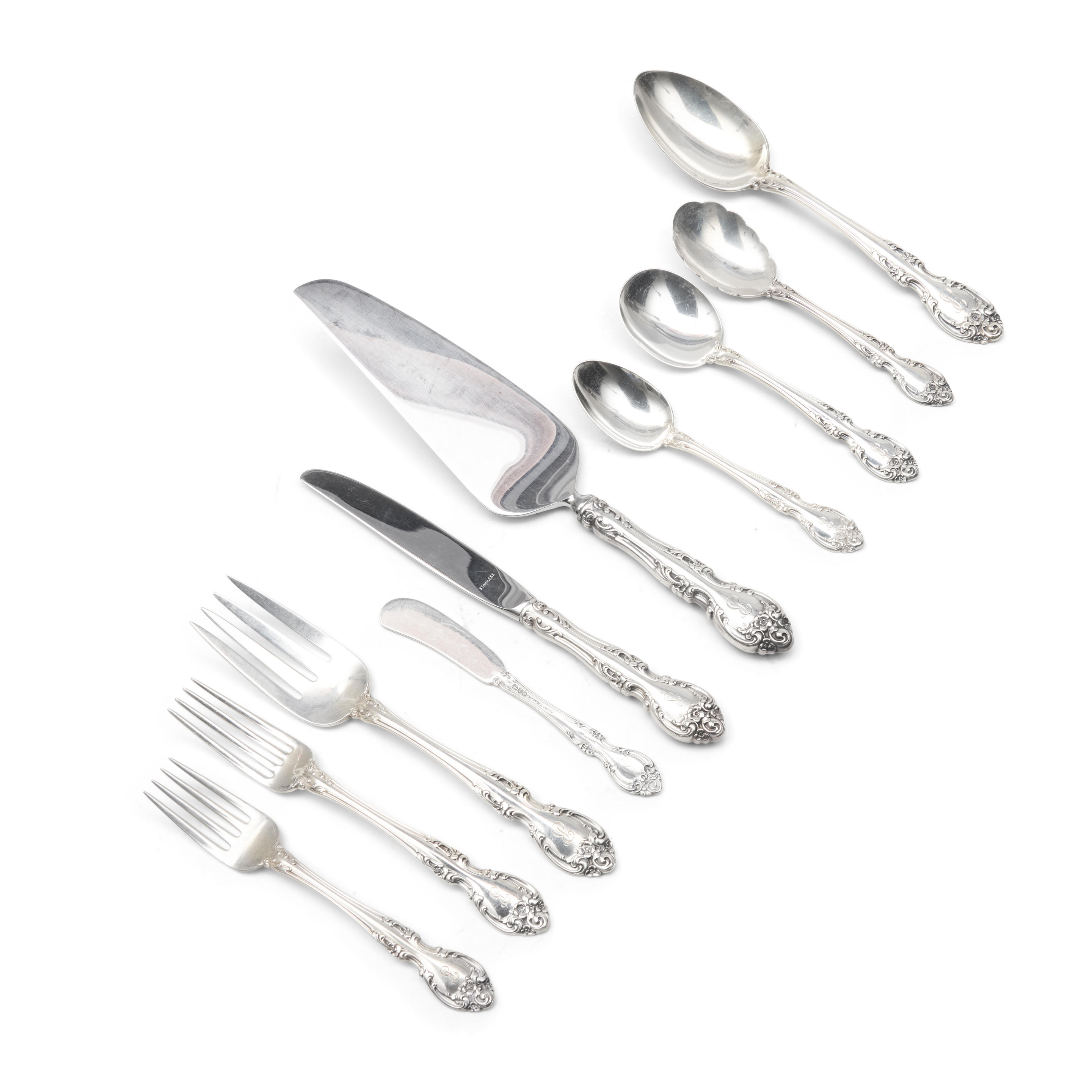 Appraisal: GORHAM MELROSE PATTERN STERLING SILVER FLATWARE Providence Rhode Island mid-