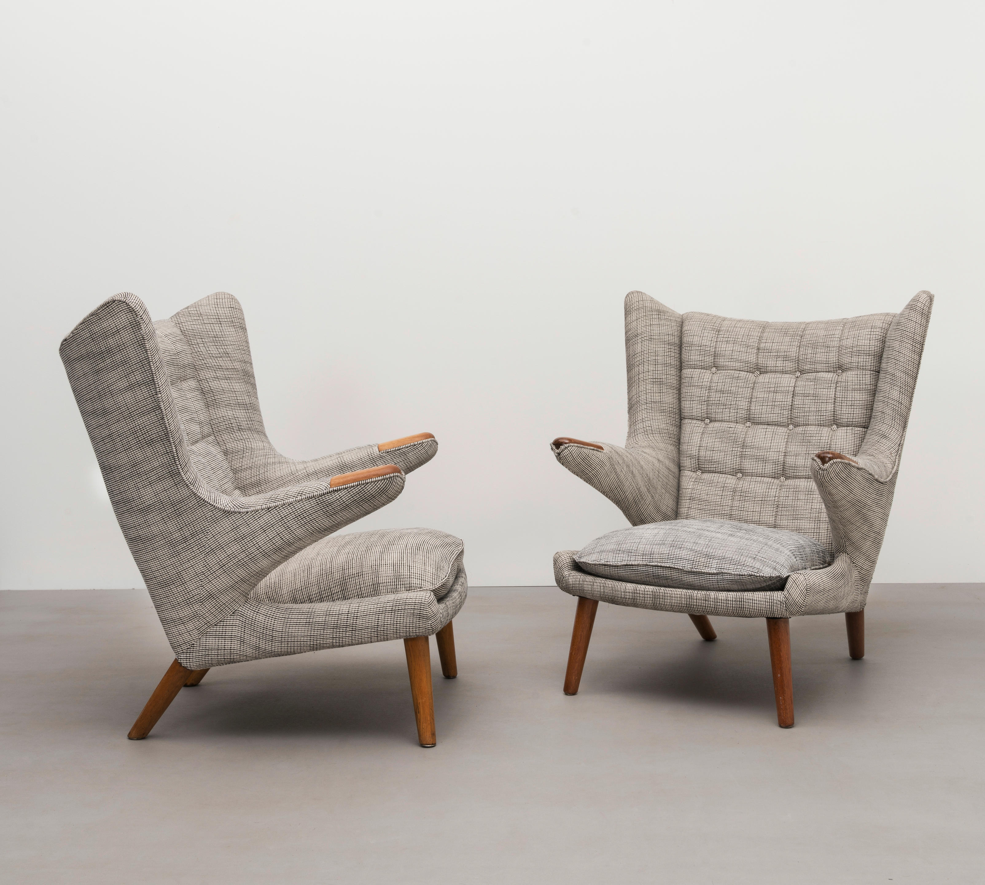 Appraisal: HANS J WEGNER Pair of 'Papa Bear' armchairs model no