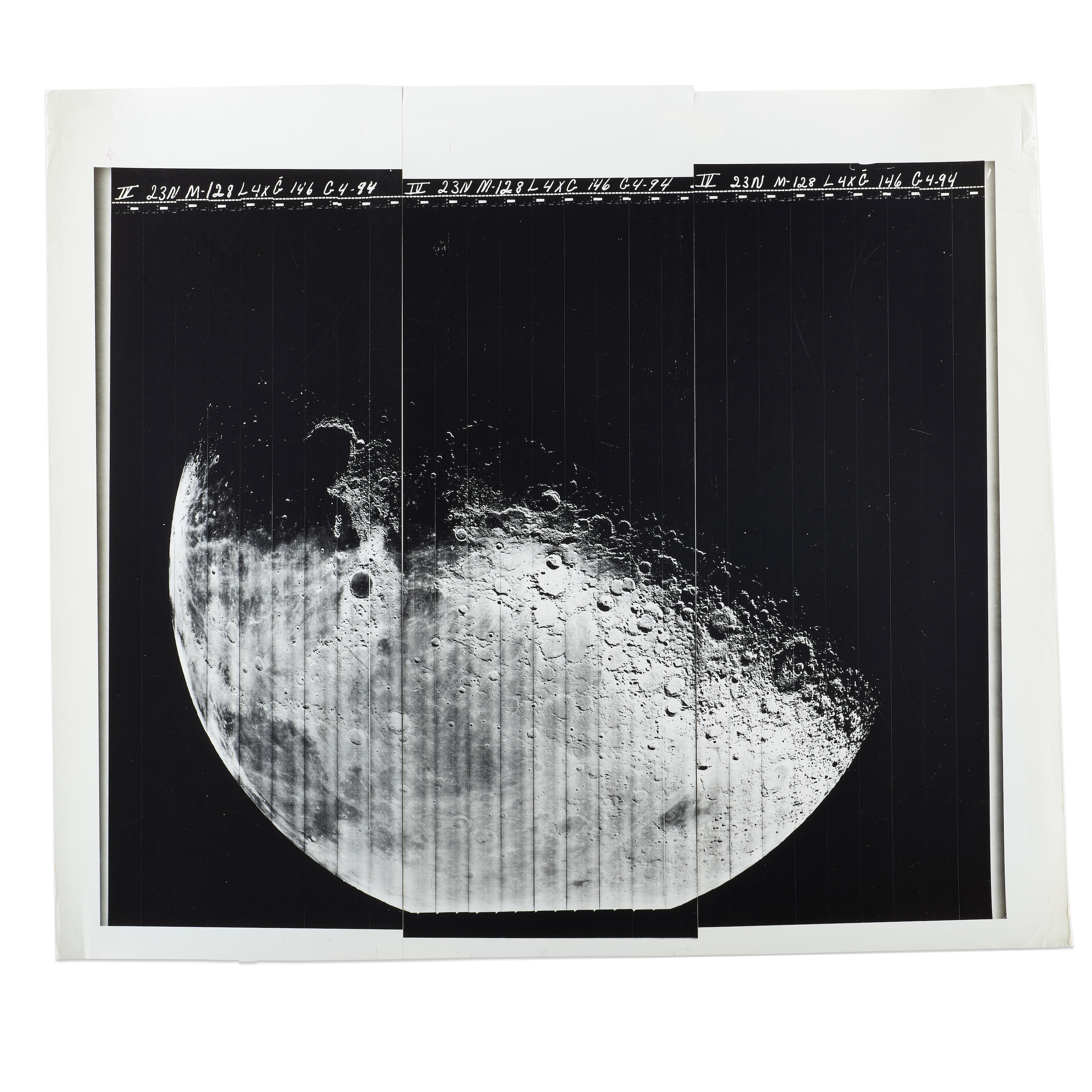 Appraisal: LUNAR ORBITER IV NORTH POLE REGION Vintage silver gelatin print