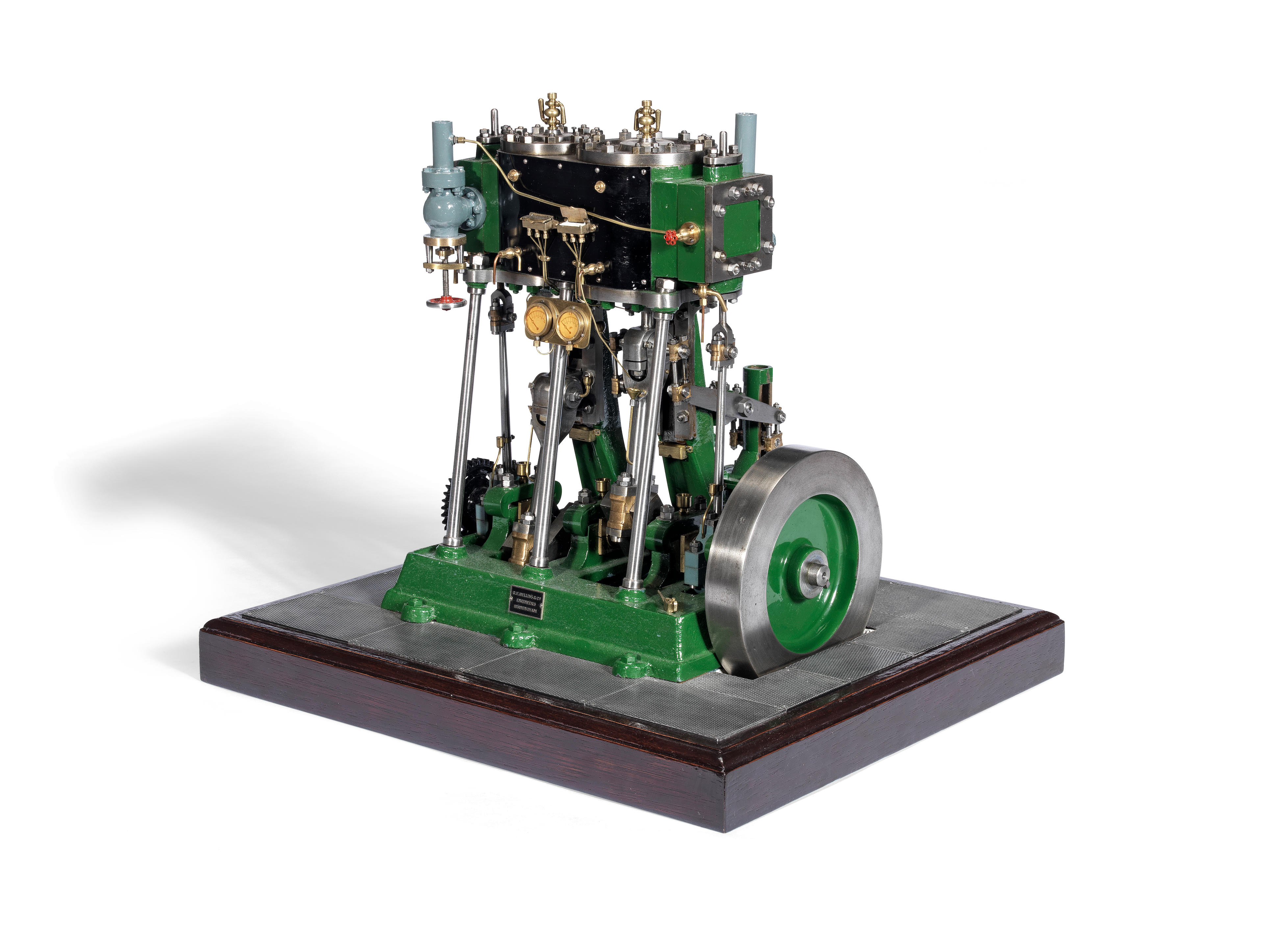 Appraisal: A MODEL TWIN CYLINDER VERTICAL COMPOUND STEAM ENGINE ENGLISH TH