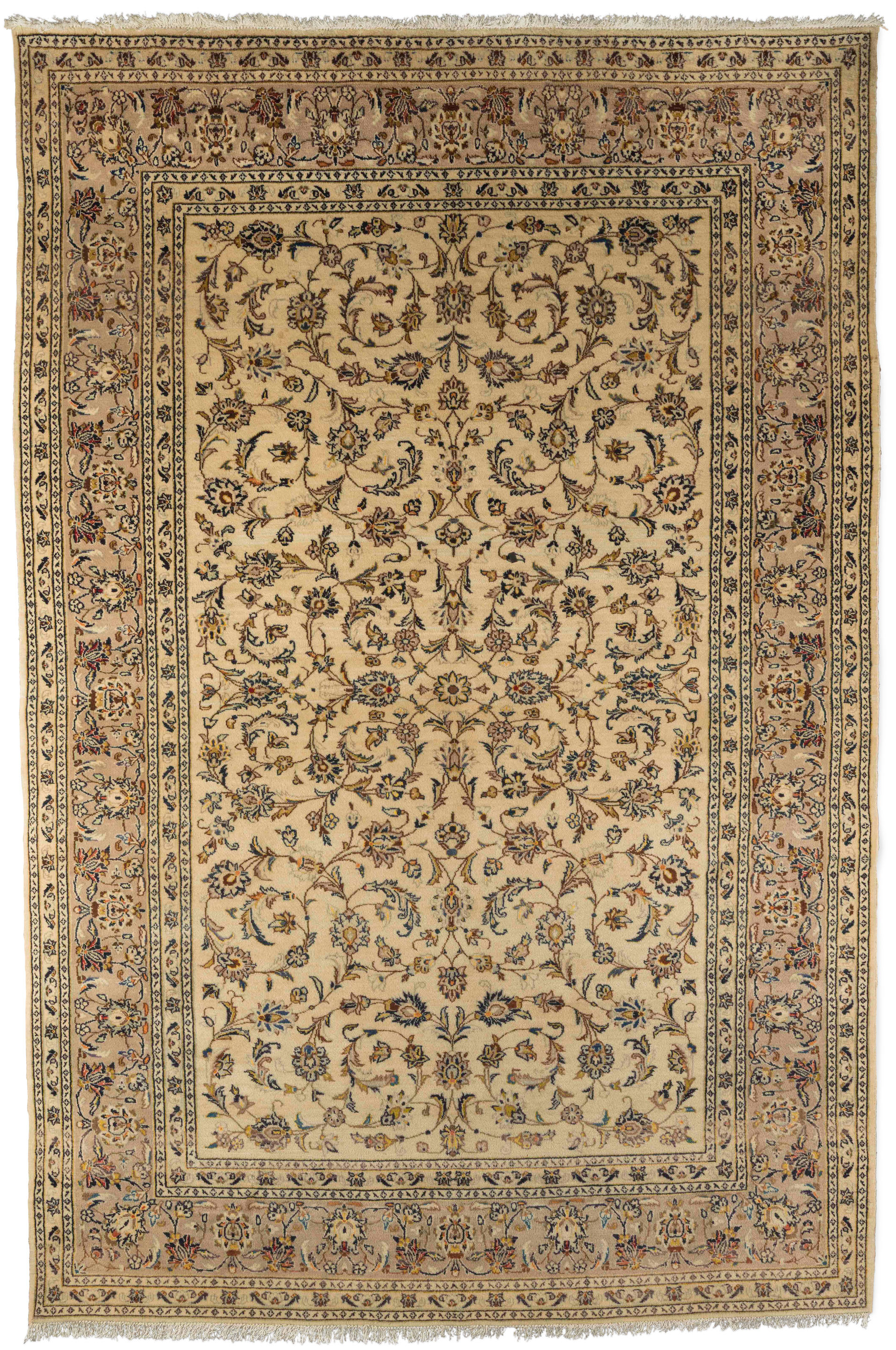 Appraisal: A MODERN NAIN CARPET The Central Persian design on cream