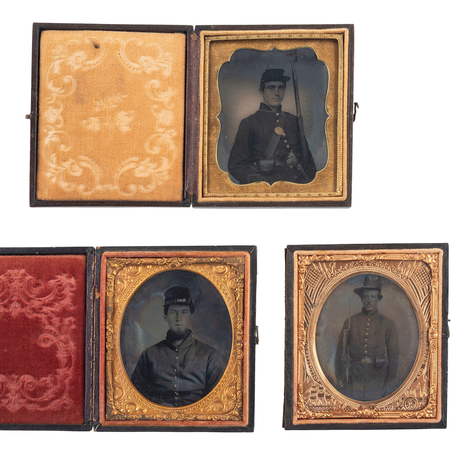 Appraisal: CIVIL WAR A group of tintypes and CDVs featuring war