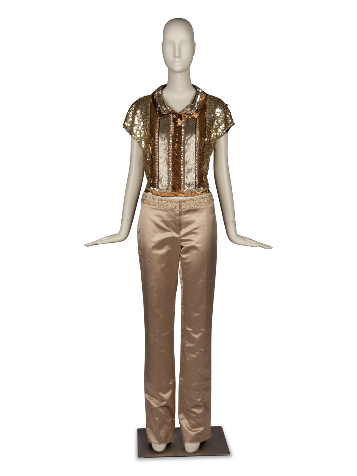 Appraisal: Valentino Sequin Top and Pant THE FIRST Cropped blouse with