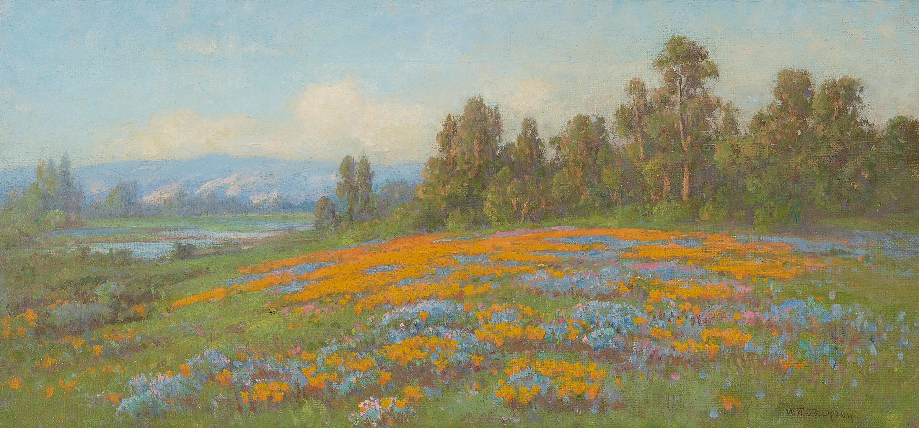 Appraisal: WILLIAM FRANKLIN JACKSON - California Landscape with Poppies and Lupine