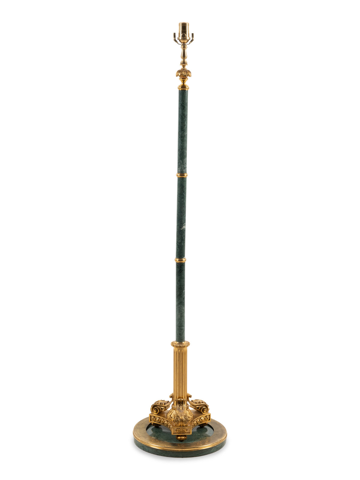 Appraisal: A Continental Gilt Metal Mounted Marble Floor Lamp th Century