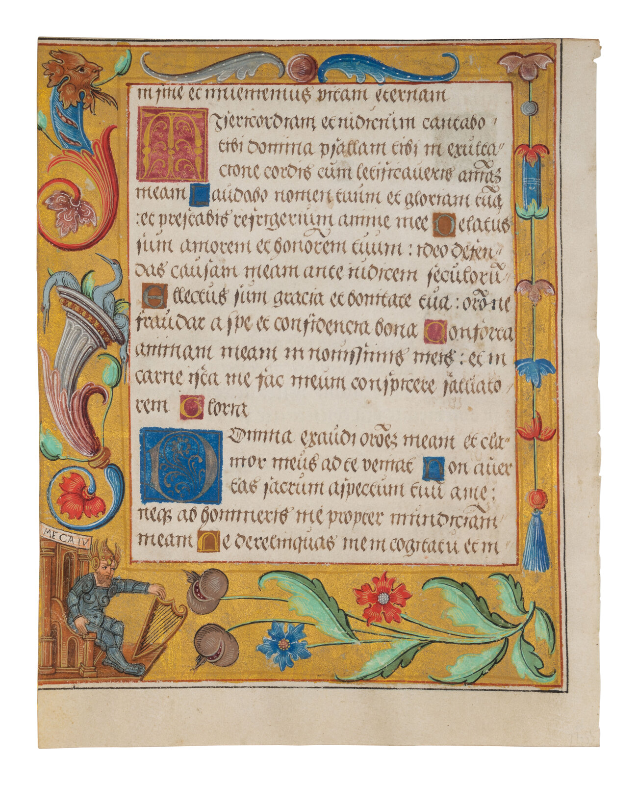 Appraisal: ANONYMOUS GERMAN ILLUMINATOR A leaf from a Psalter and Prayerbook