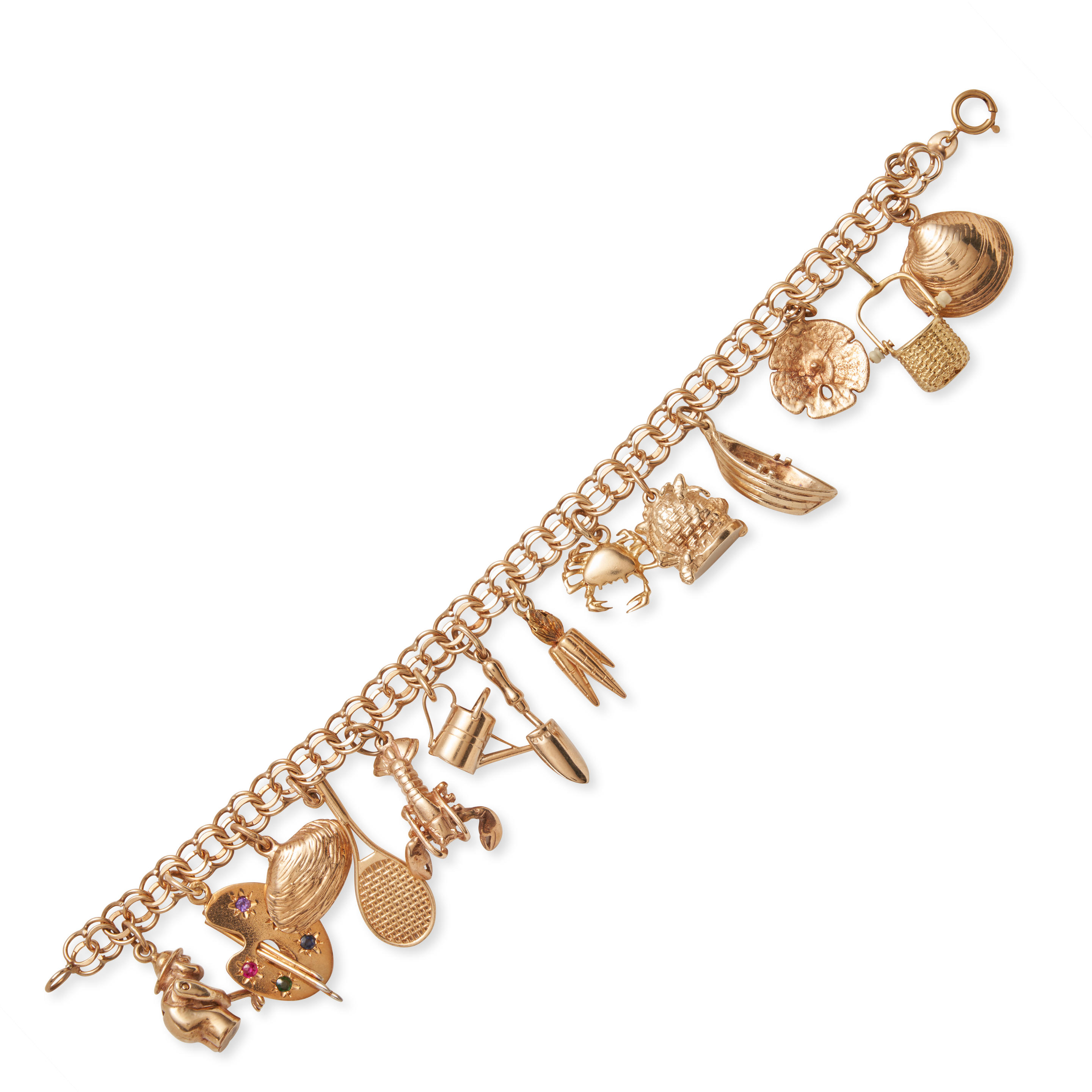 Appraisal: A K GOLD CHARM BRACELET Suspending mostly k gold charms