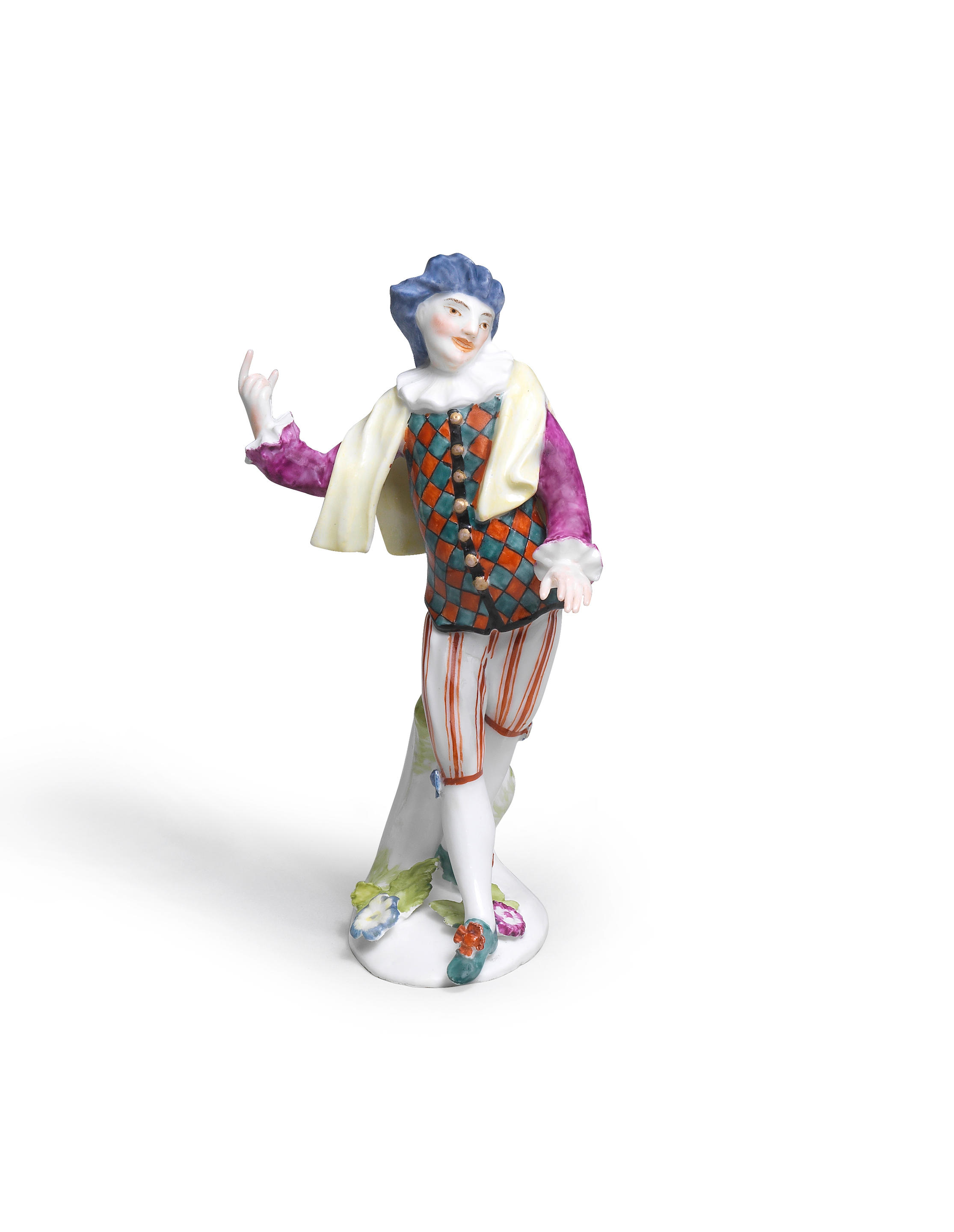 Appraisal: A MEISSEN LATER-DECORATED FIGURE OF SCARAMOUCHE FROM THE DUKE OF