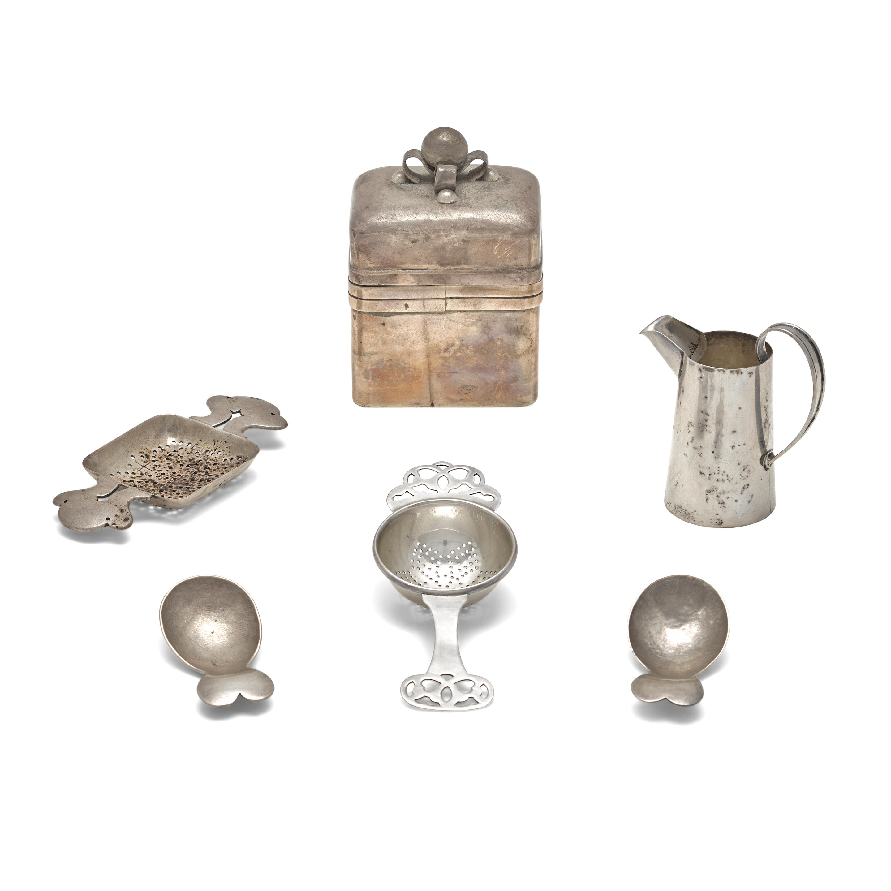 Appraisal: A GROUP OF MEXICAN STERLING SILVER TEA ACCESSORIES WILLIAM SPRATLING