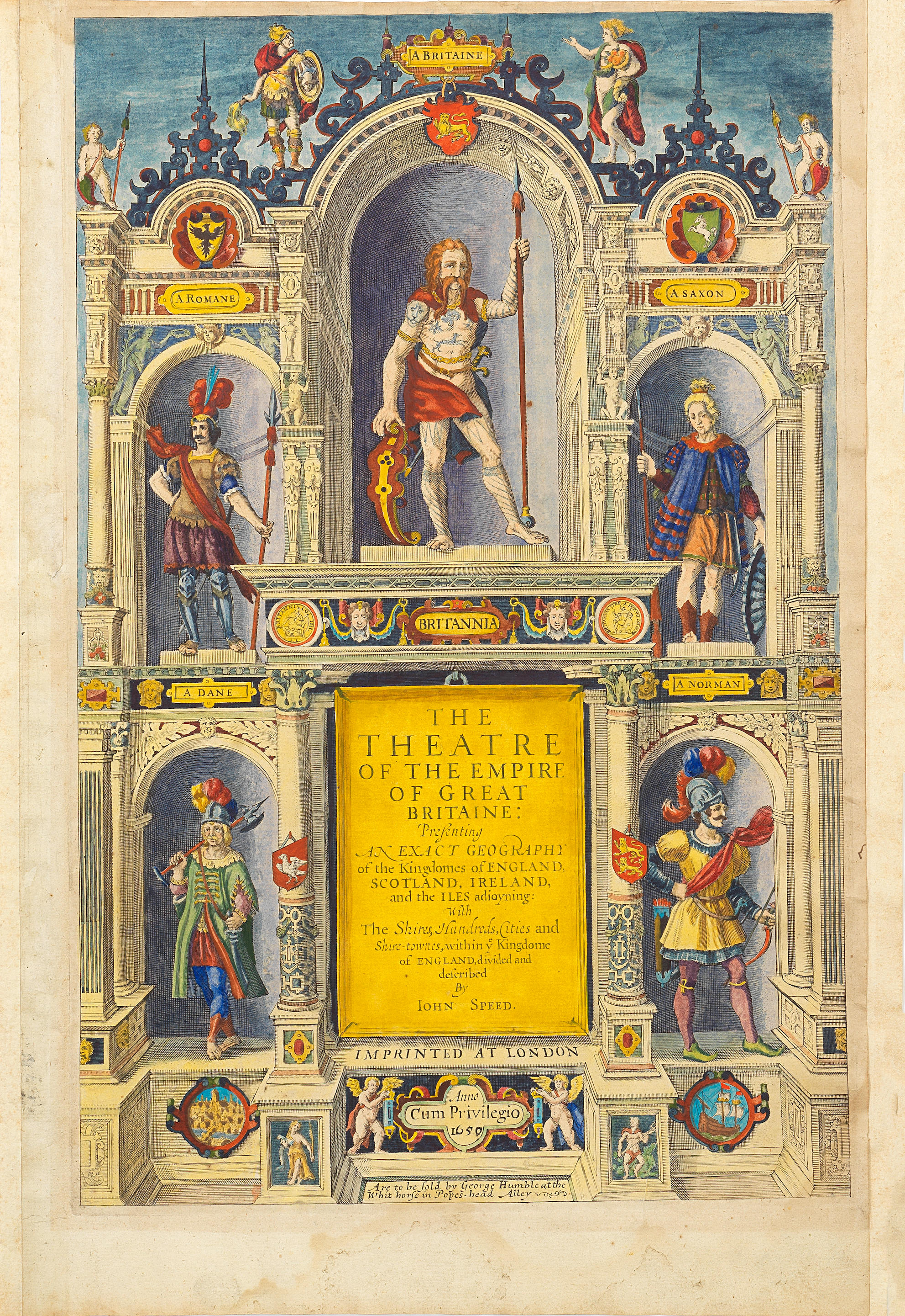 Appraisal: SPEED JOHN AND WILLEM BLAEU Pictorial title-pages to Speed's 'Theatre