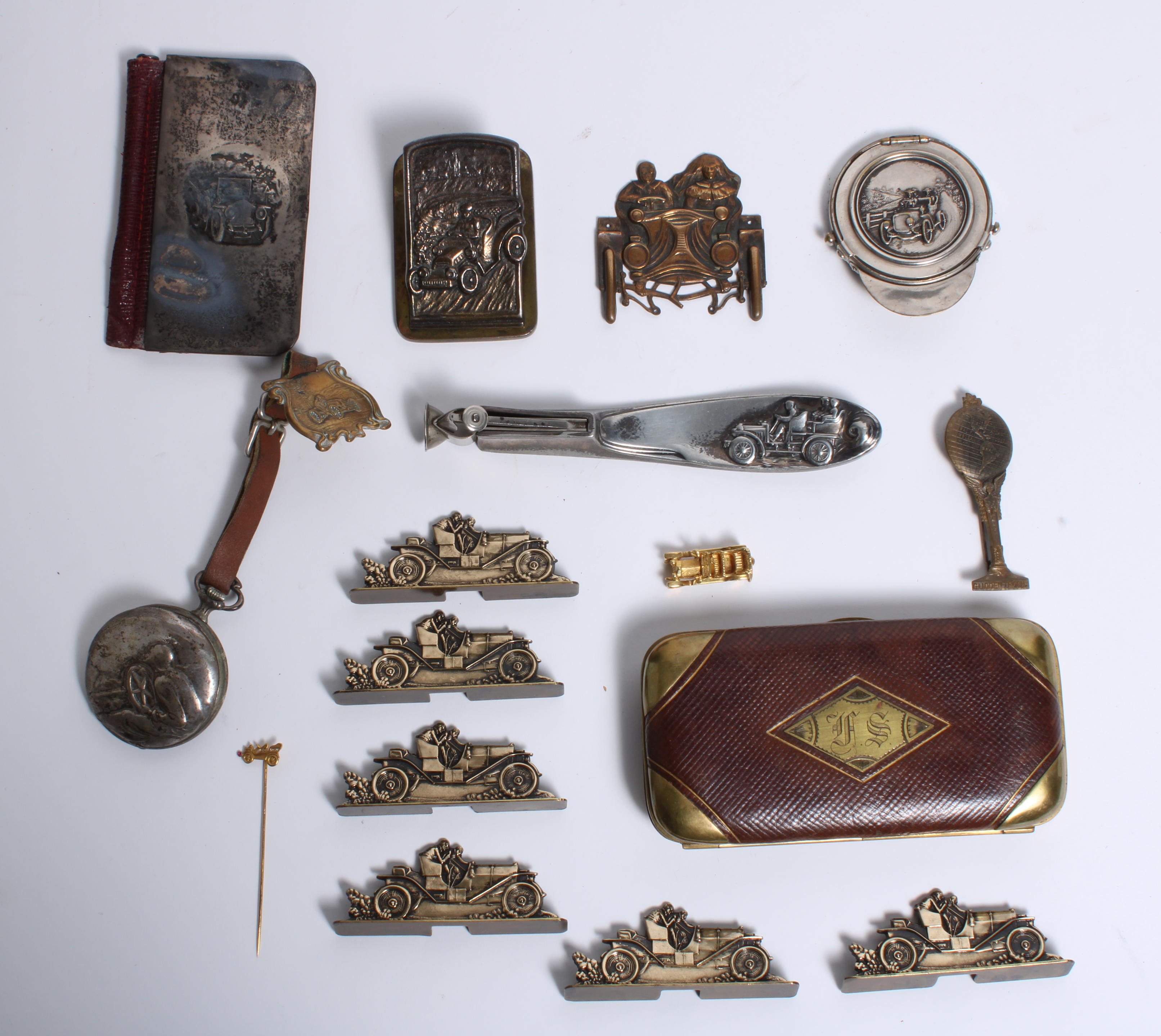 Appraisal: FINE MOTORING COLLECTABLES including a chauffer's cap purse a cigar