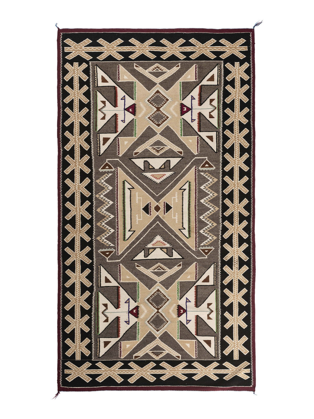 Appraisal: Navajo Teec Nos Pos Weaving Rug mid- th century tight