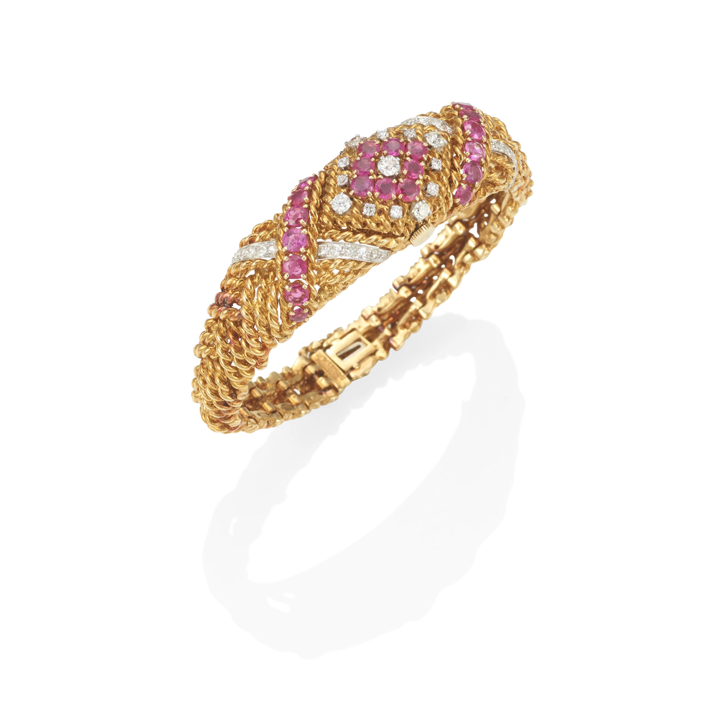 Appraisal: DAVID WEBB A PLATINUM K GOLD RUBY AND DIAMOND SURPRISE