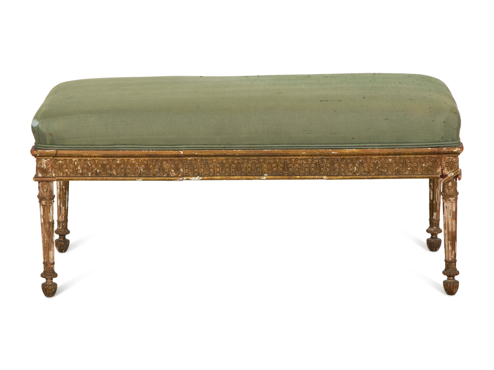 Appraisal: A Louis XVI Style Giltwood Bench with Upholstered Seat th