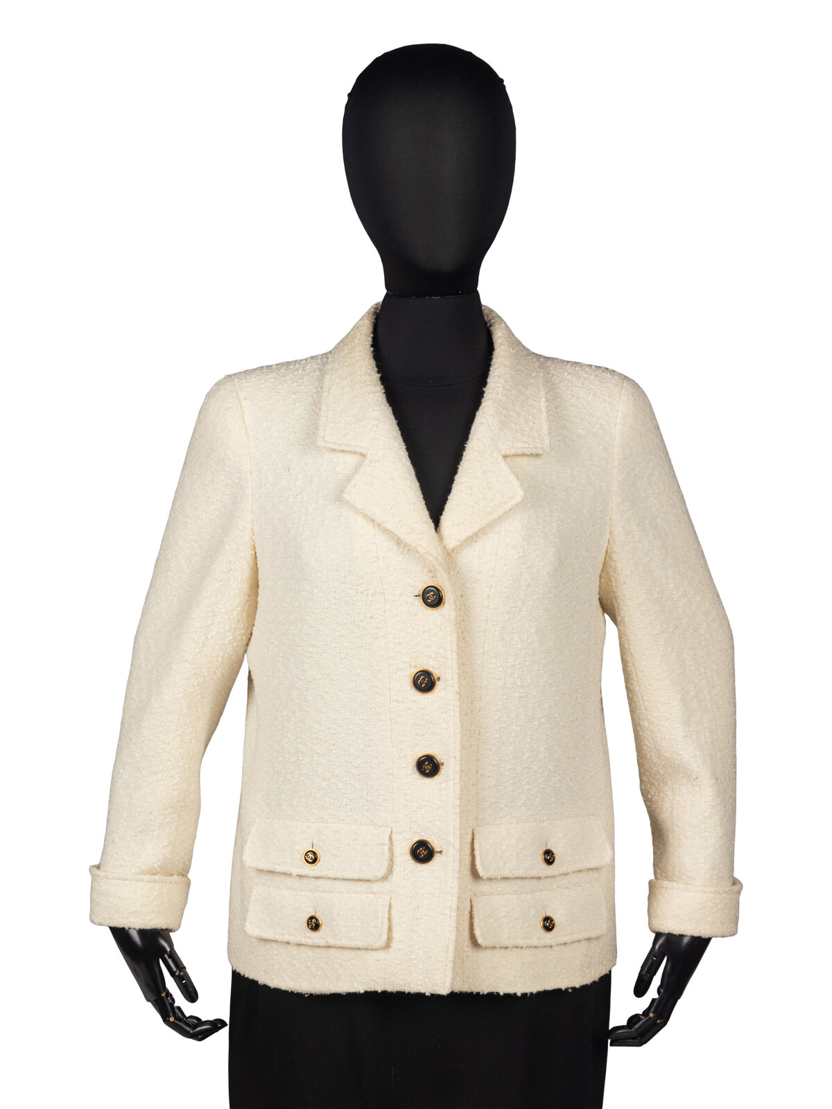 Appraisal: Chanel Jacket Fall Single-breasted notch-collar jacket in white wool blend