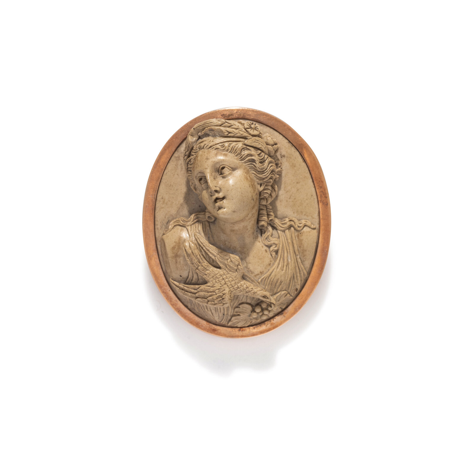 Appraisal: LAVA CAMEO BROOCH Lava cameo measuring approximately x mm Rose