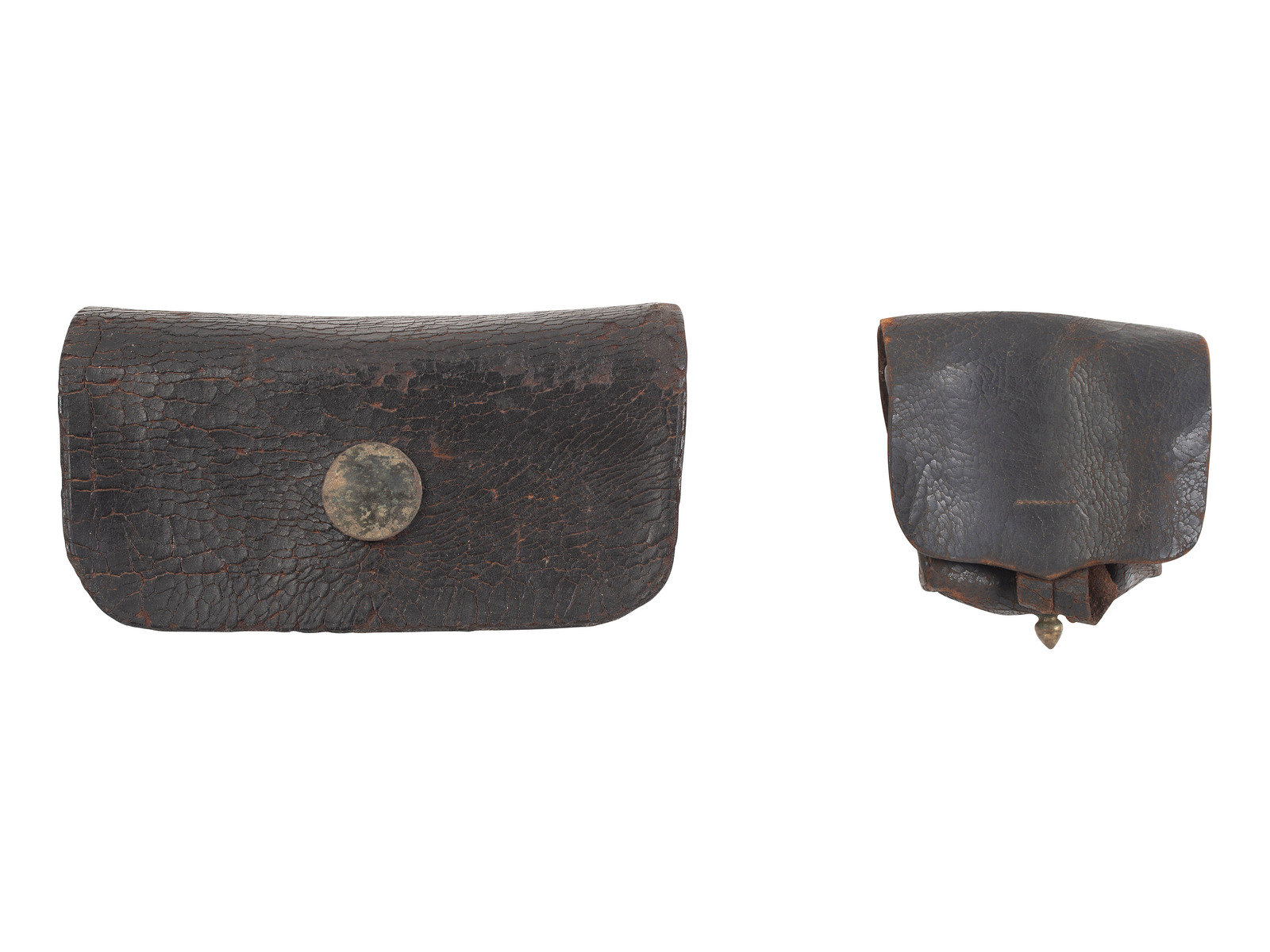 Appraisal: CIVIL WAR th century cartridge box and cap box Ca