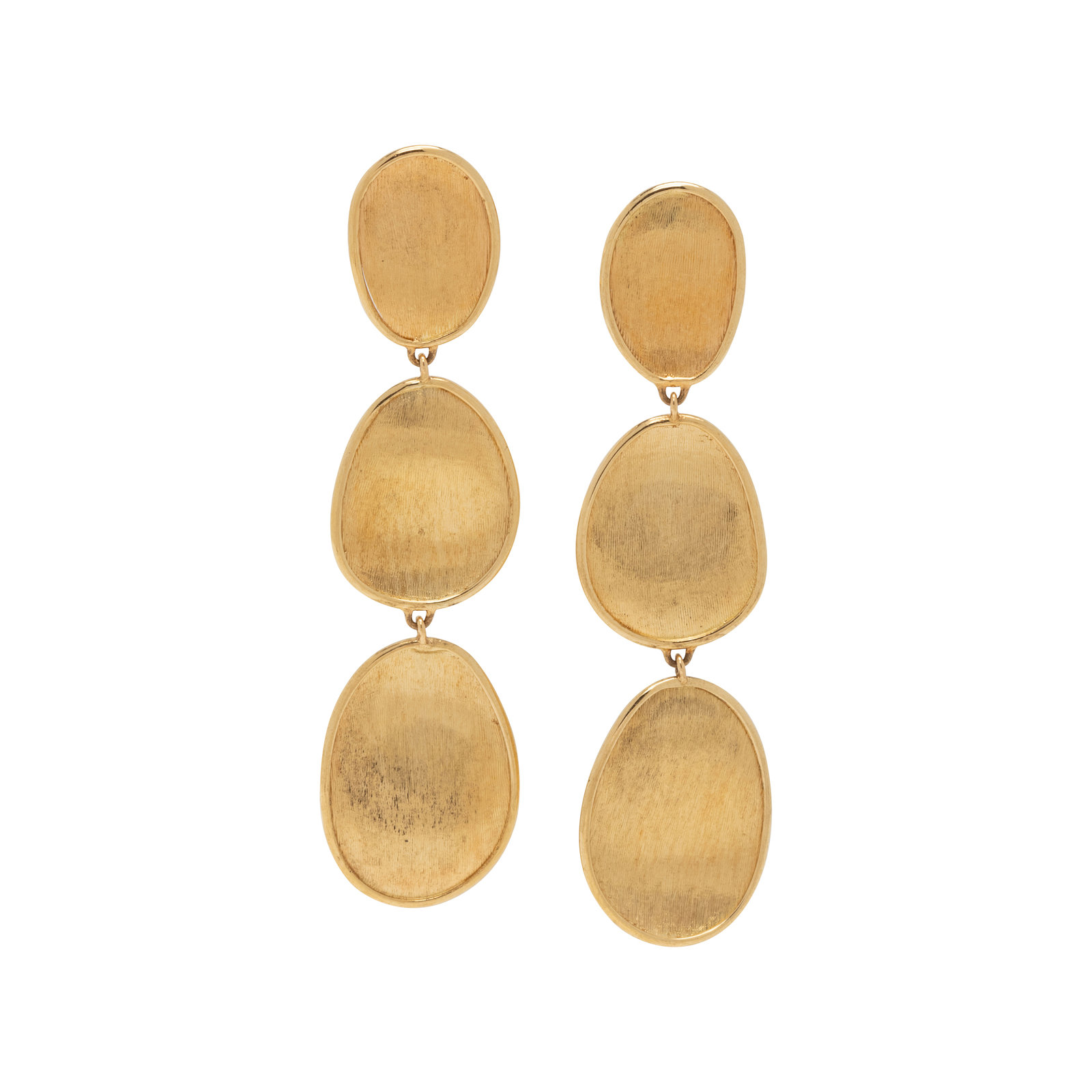 Appraisal: MARCO BICEGO YELLOW GOLD 'LUNARIA' EARRINGS Consisting of three graduating