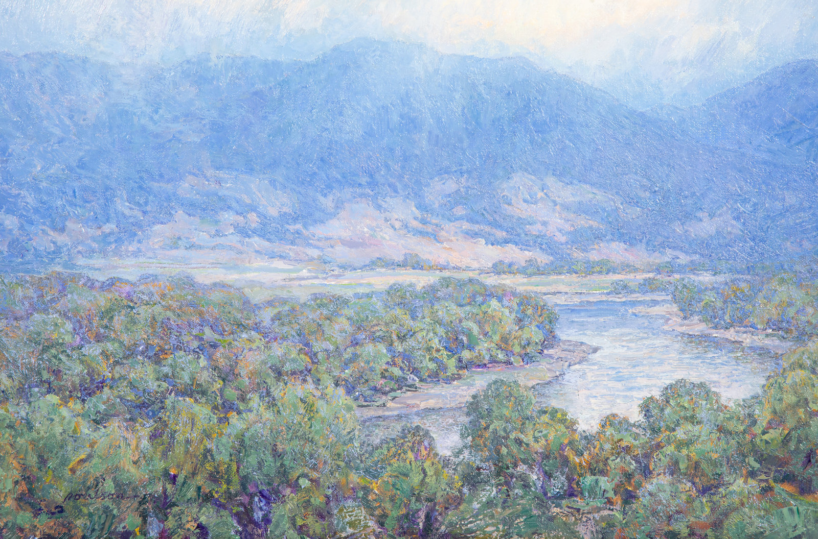 Appraisal: James Poulson American b Yellowstone River oil on canvas signed