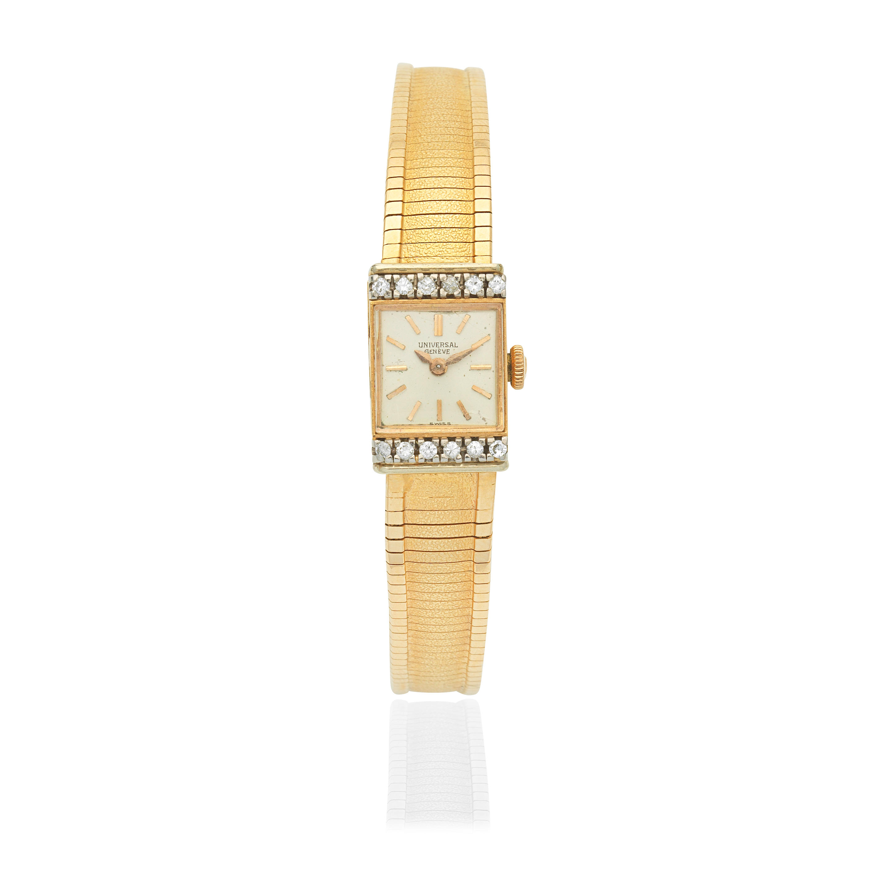 Appraisal: UNIVERSAL GENEVE A LADY'S K GOLD DIAMOND SET MANUAL WIND