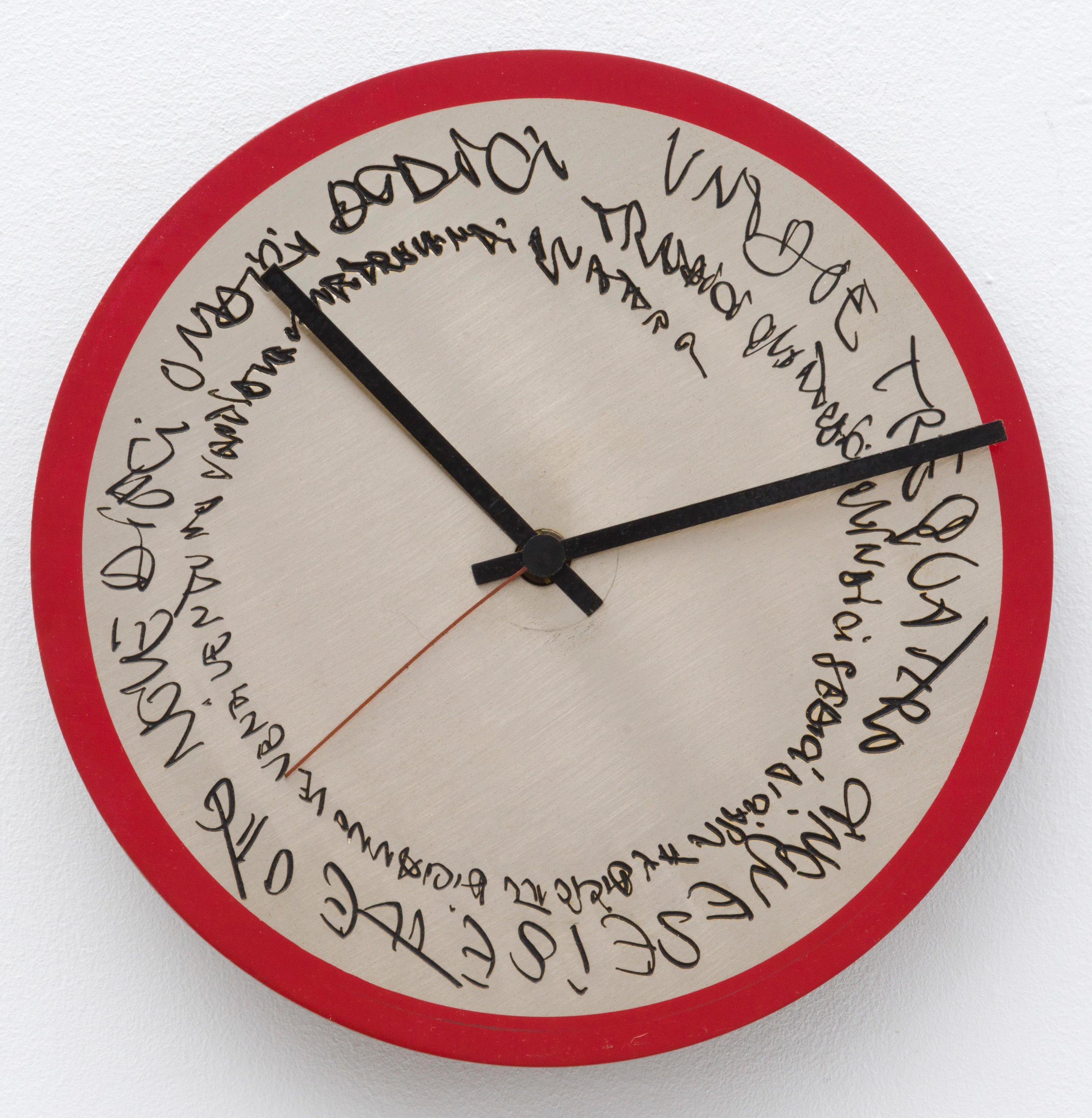 Appraisal: ALIGHIERO BOETTI - Orogio Horloge murale en acier Sign e