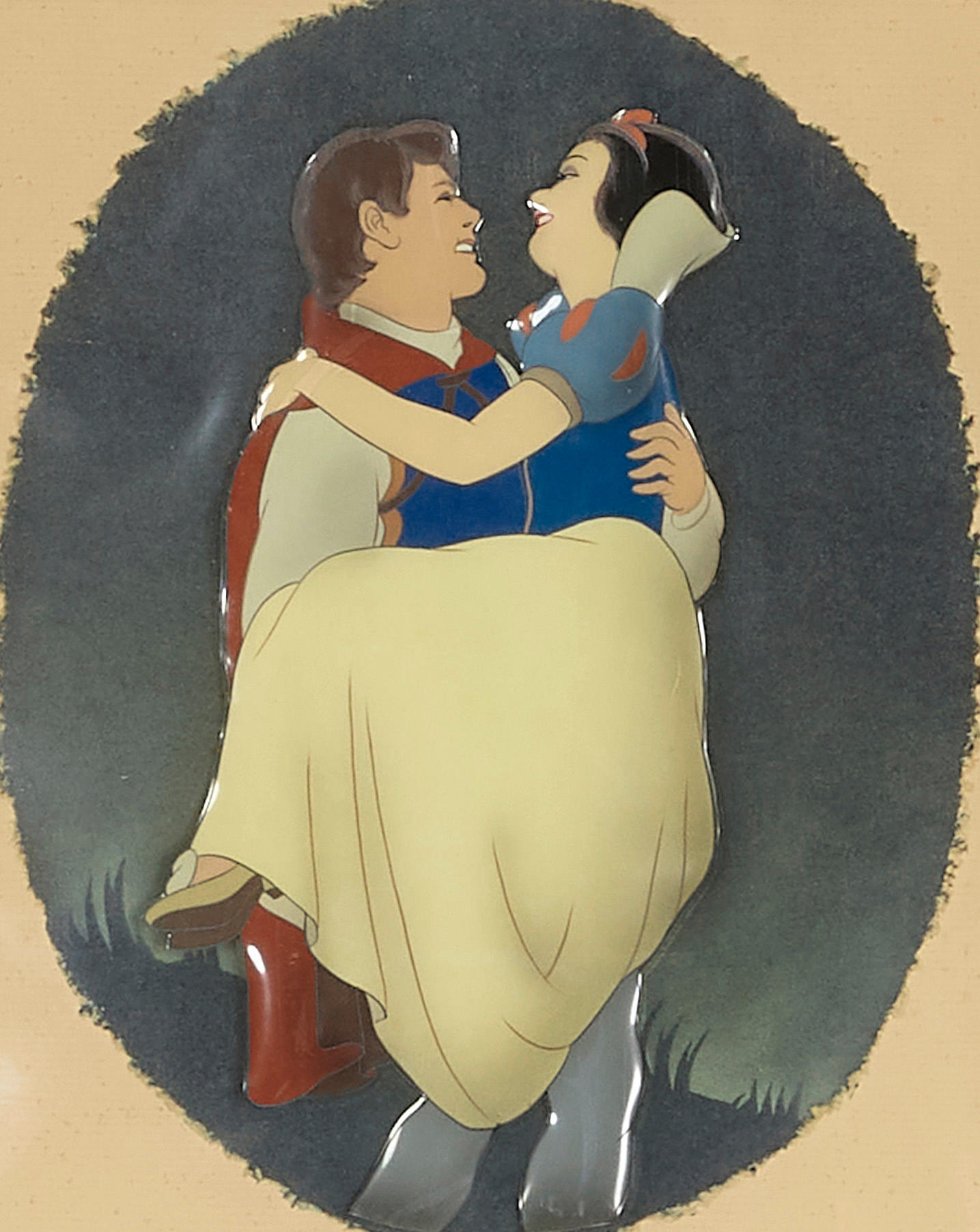 Appraisal: AN ANIMATION CEL OF SNOW WHITE AND PRINCE CHARMING FROM