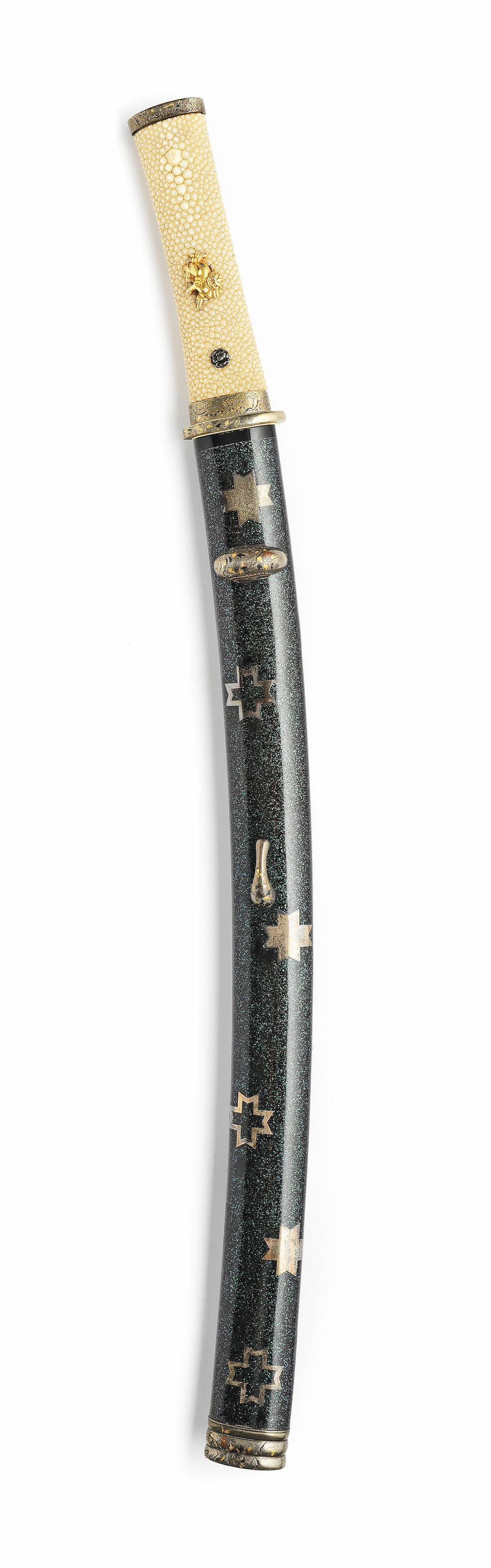 Appraisal: A KOSHIRA-E MOUNTING FOR A WAKIZASHI SHORT SWORD Edo period