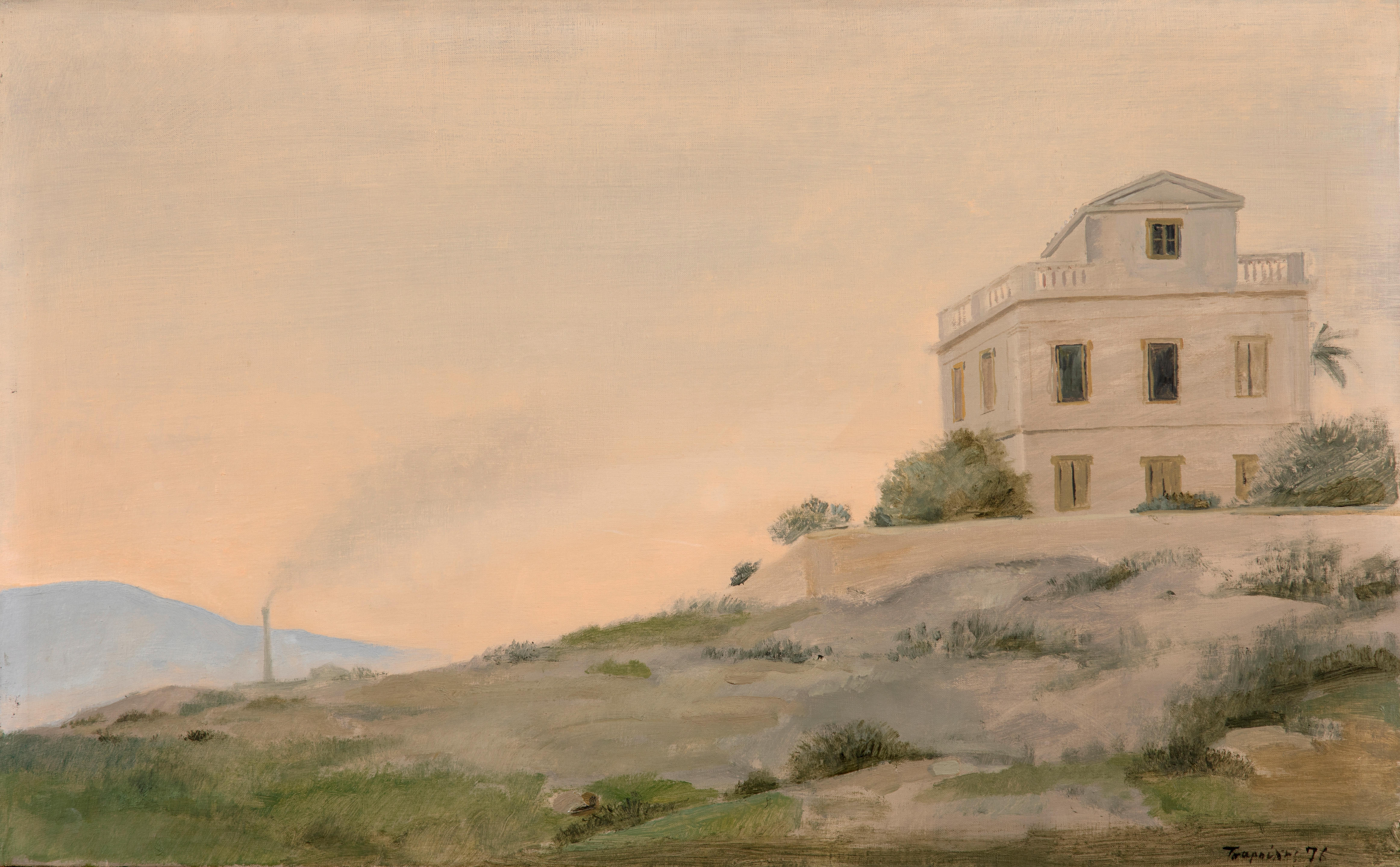 Appraisal: YIANNIS TSAROUCHIS GREEK - Paysage avec la maison de l'artiste