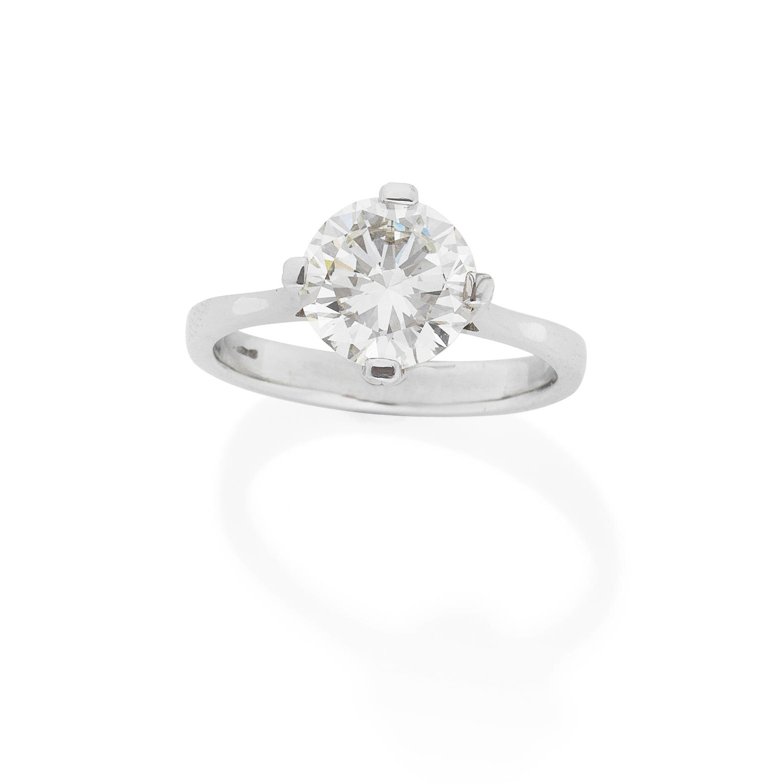 Appraisal: DIAMOND SINGLE-STONE RING The brilliant-cut diamond weighing carats in a