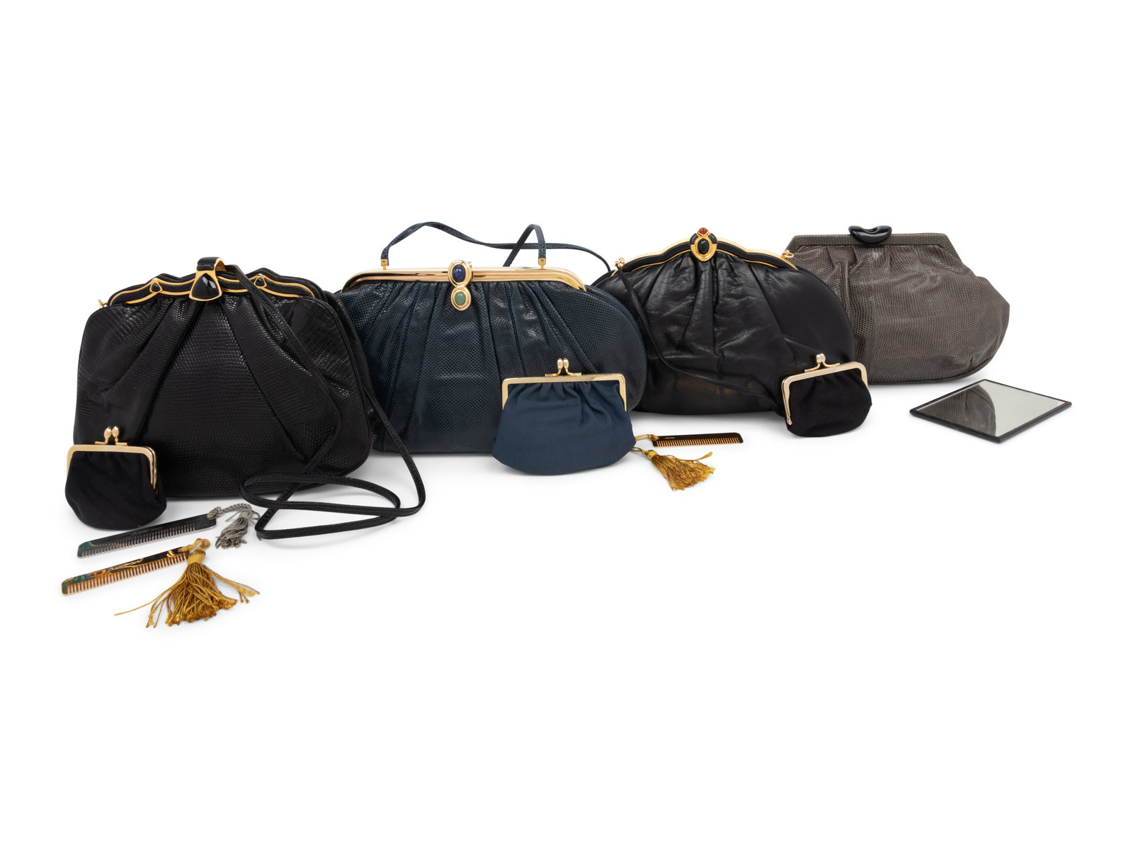 Appraisal: Four Designer Clutches Three Judith Leiber One Bottega Veneta This