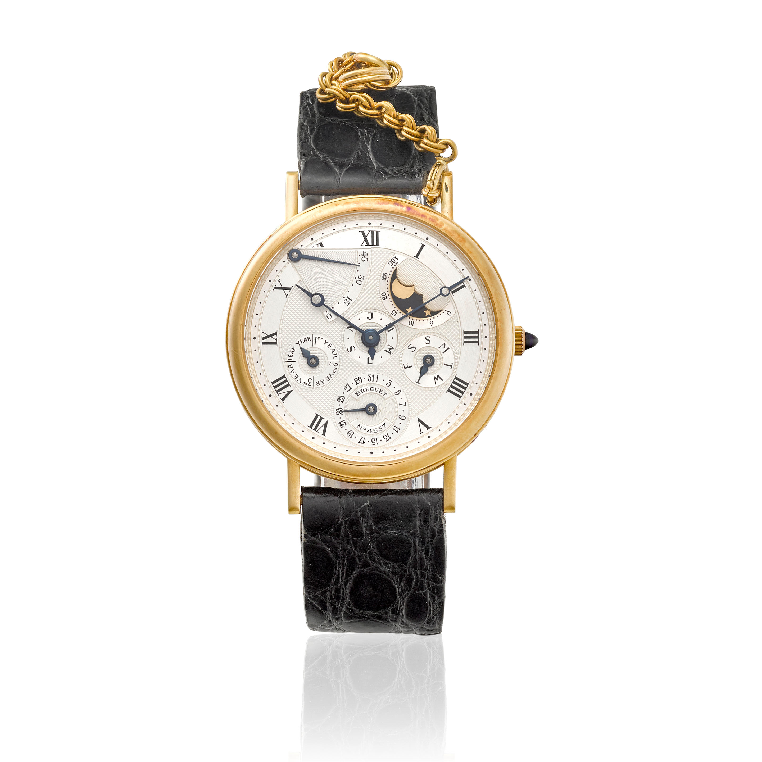 Appraisal: BREGUET A YELLOW GOLD AUTOMATIC PERPETUAL CALENDAR WRISTWATCH Model Classique