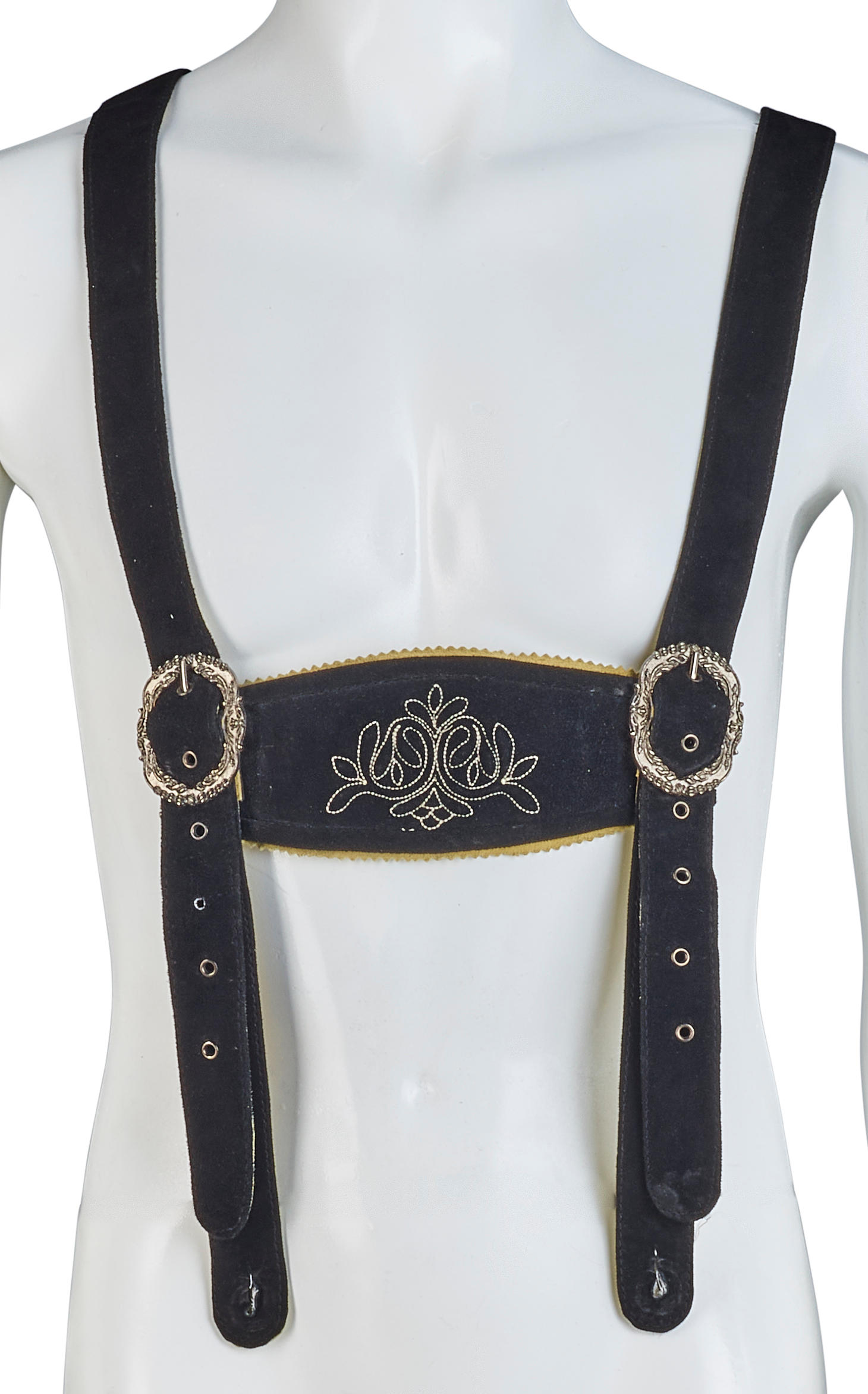 Appraisal: A PAIR OF BLACK SUEDE LEDERHOSEN WORN BY SIEGFRIED With