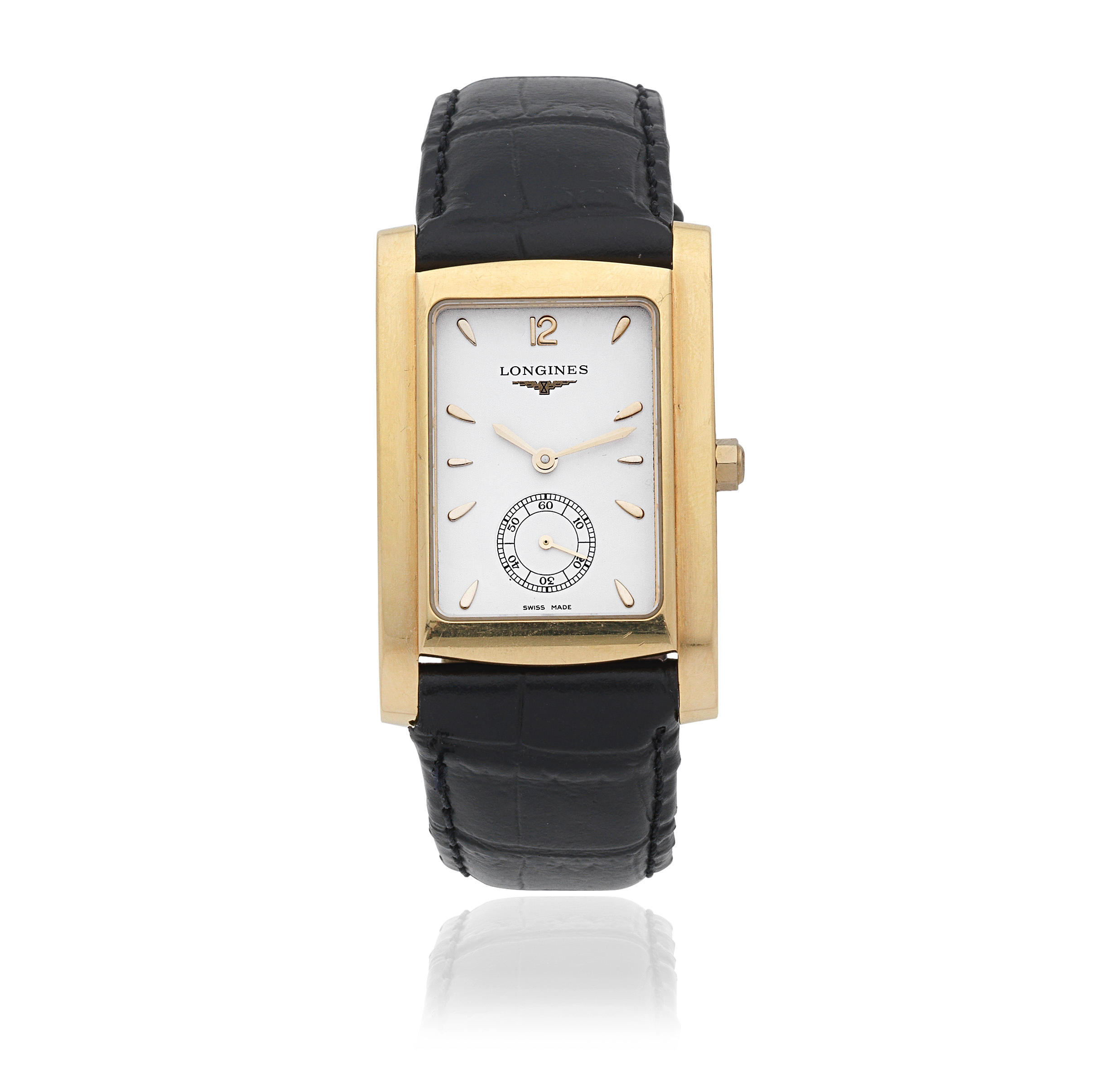 Appraisal: LONGINES AN K GOLD QUARTZ WRISTWATCH Model DolceVita 'Emirates Arabian