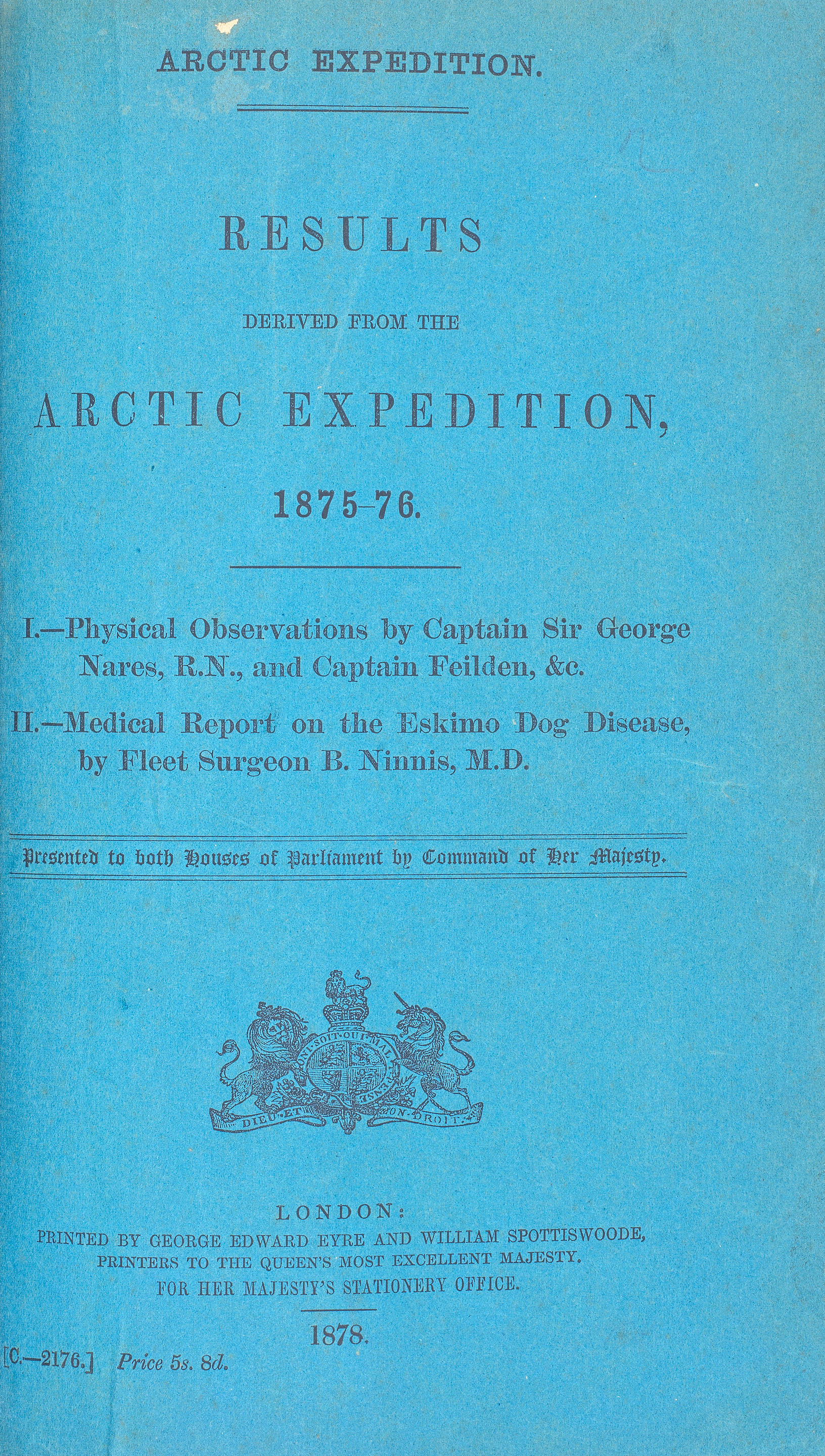 Appraisal: NARES BRITISH ARCTIC EXPEDITION - Journals and Proceedings of the