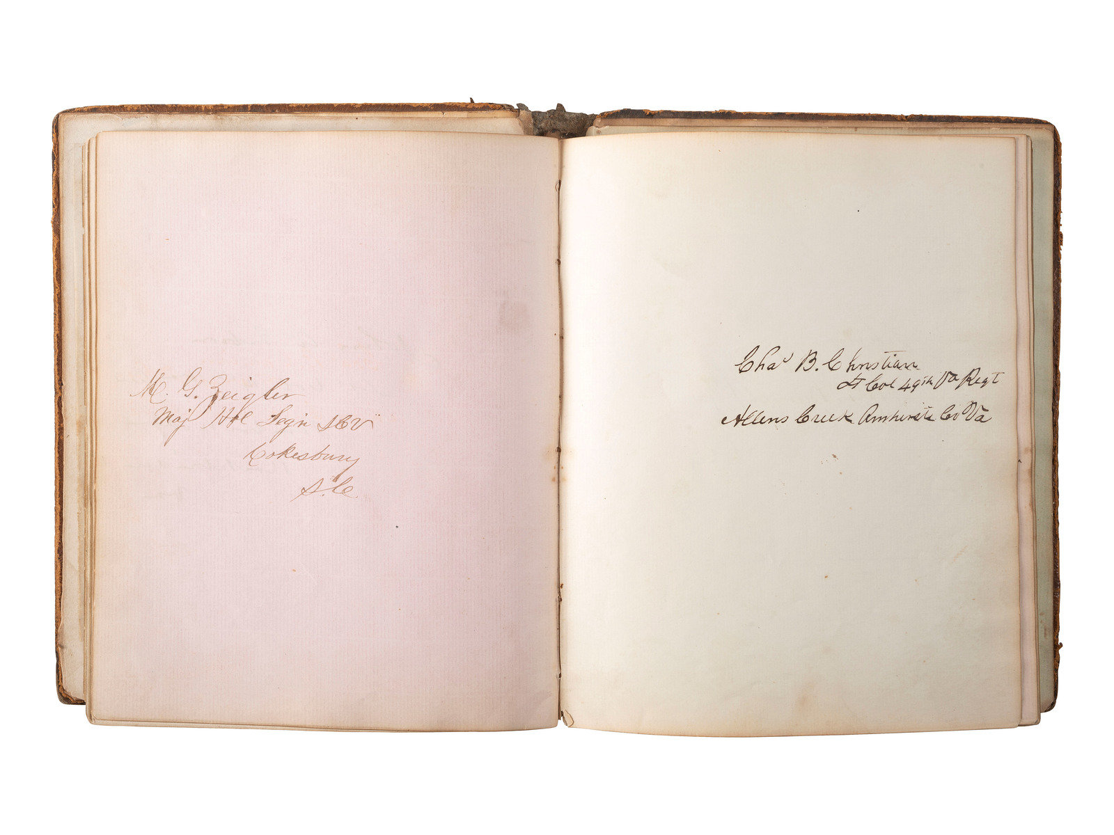 Appraisal: CIVIL WAR An autograph album ca - featuring the signatures