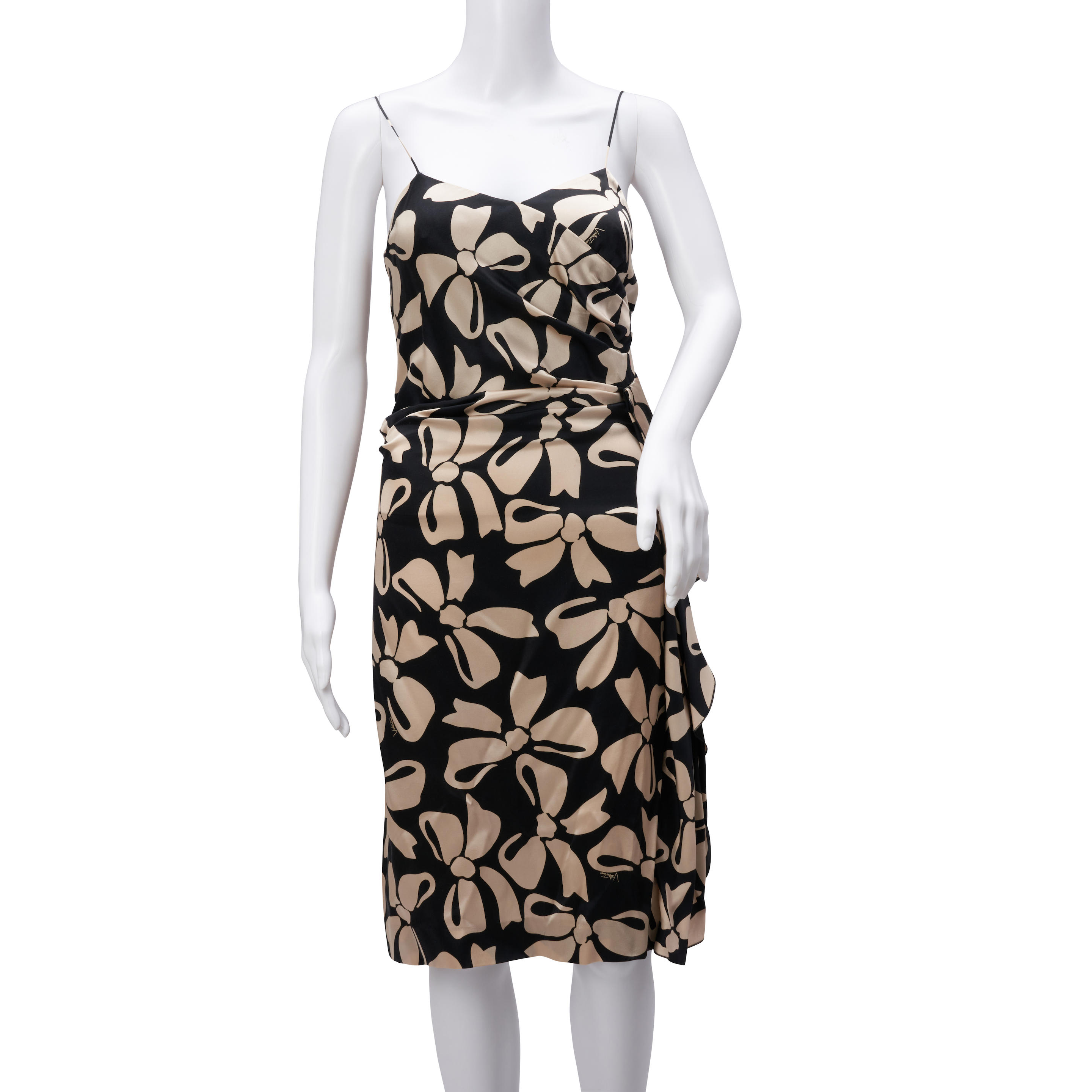 Appraisal: VALENTINO PRINTED SILK DRESS The knee-length sleeveless dress with thin