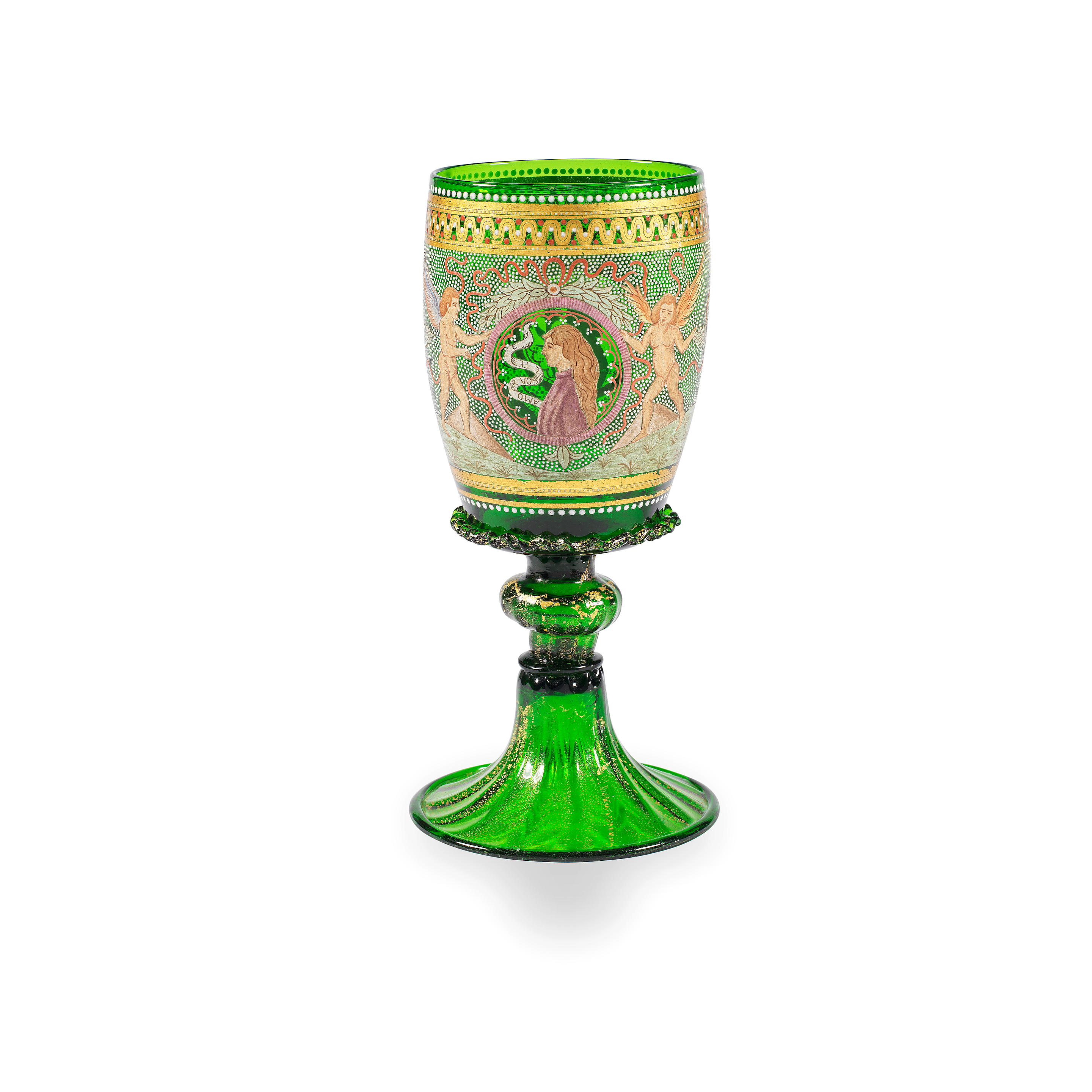 Appraisal: A VENETIAN 'BETROTHAL' GOBLET BY SALVIATI AND CO CIRCA In