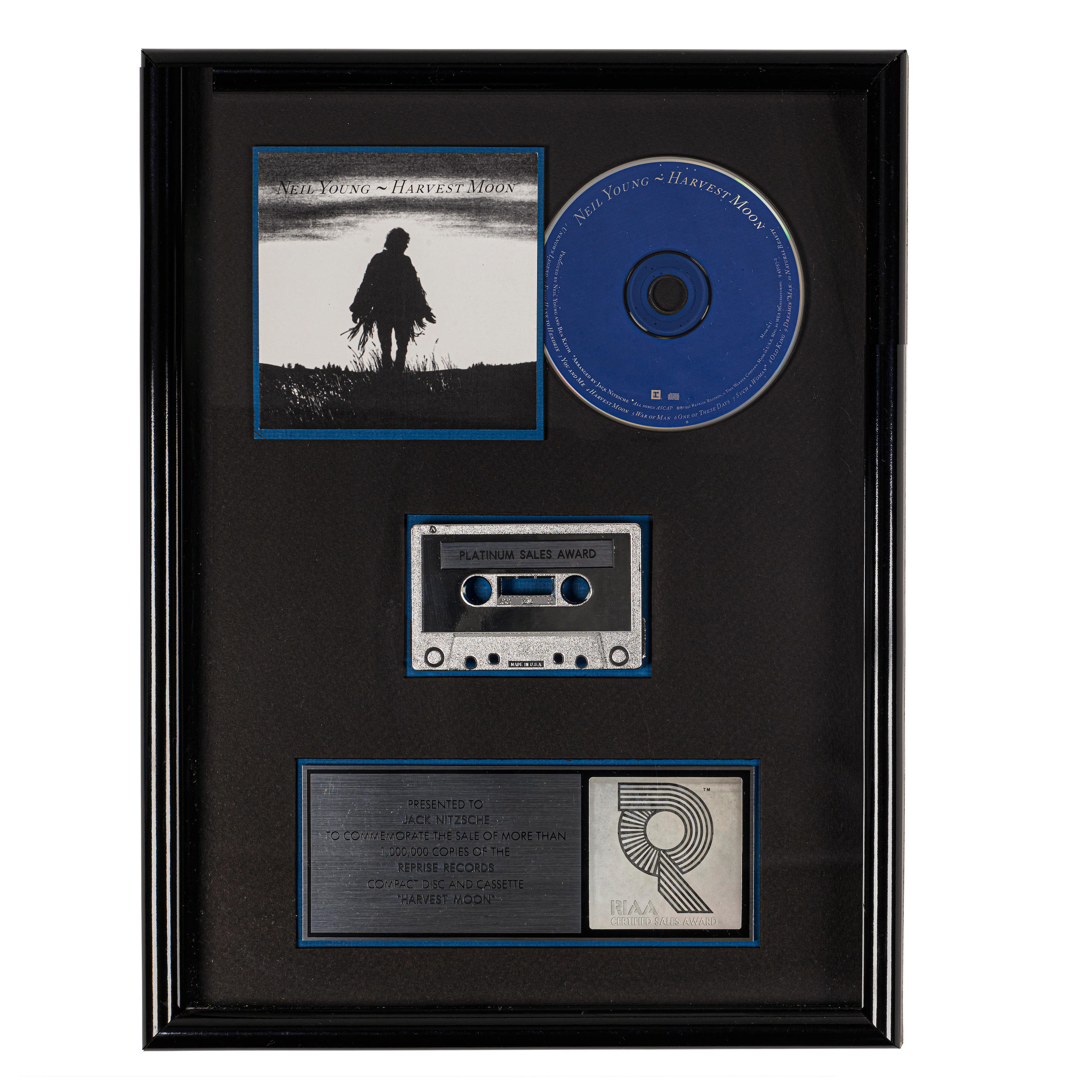 Appraisal: AN RIAA PLATINUM SALES AWARD PRESENTED TO ARRANGER PRODUCER AND