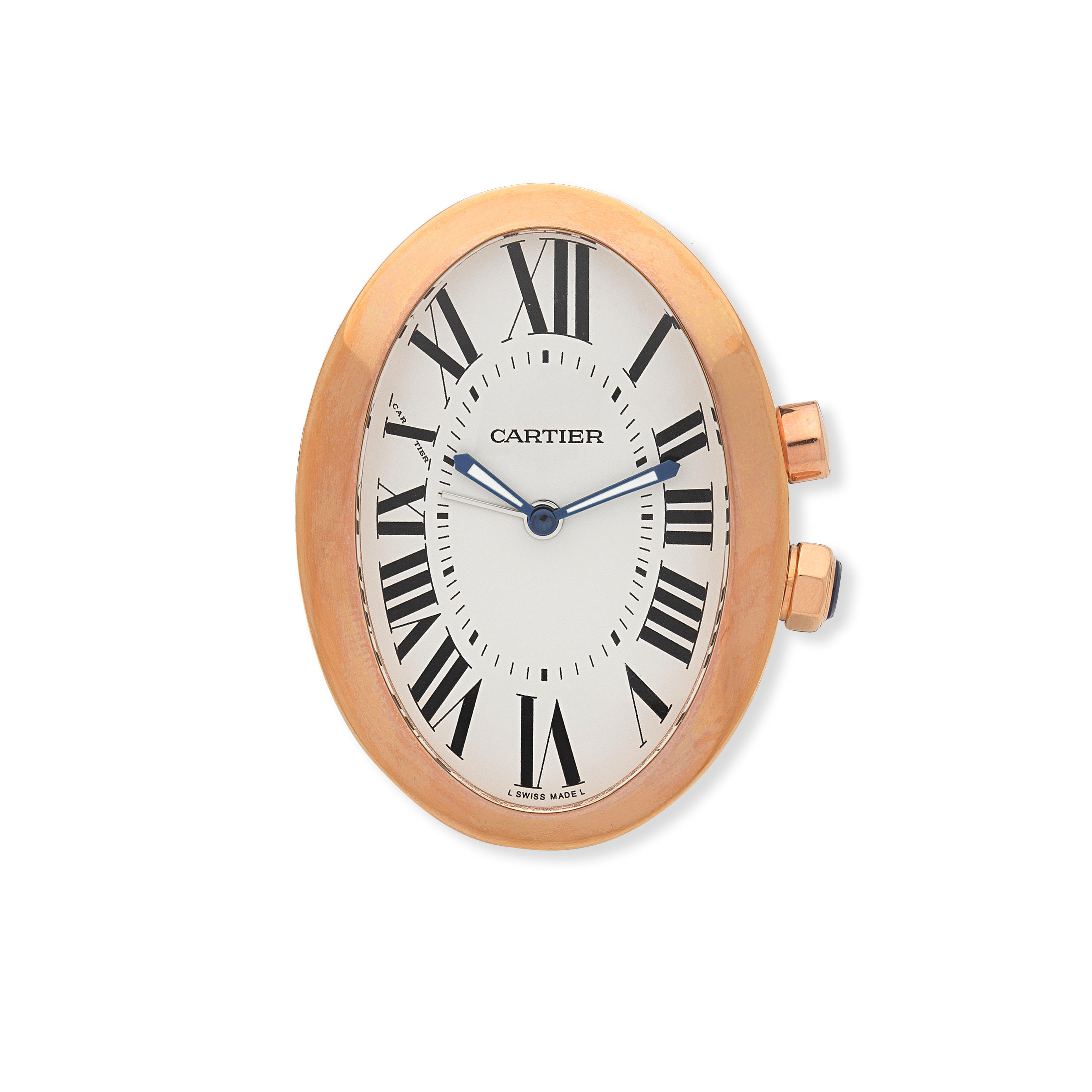 Appraisal: CARTIER A ROSE GILT QUARTZ ALARM CLOCK Reference Date Circa