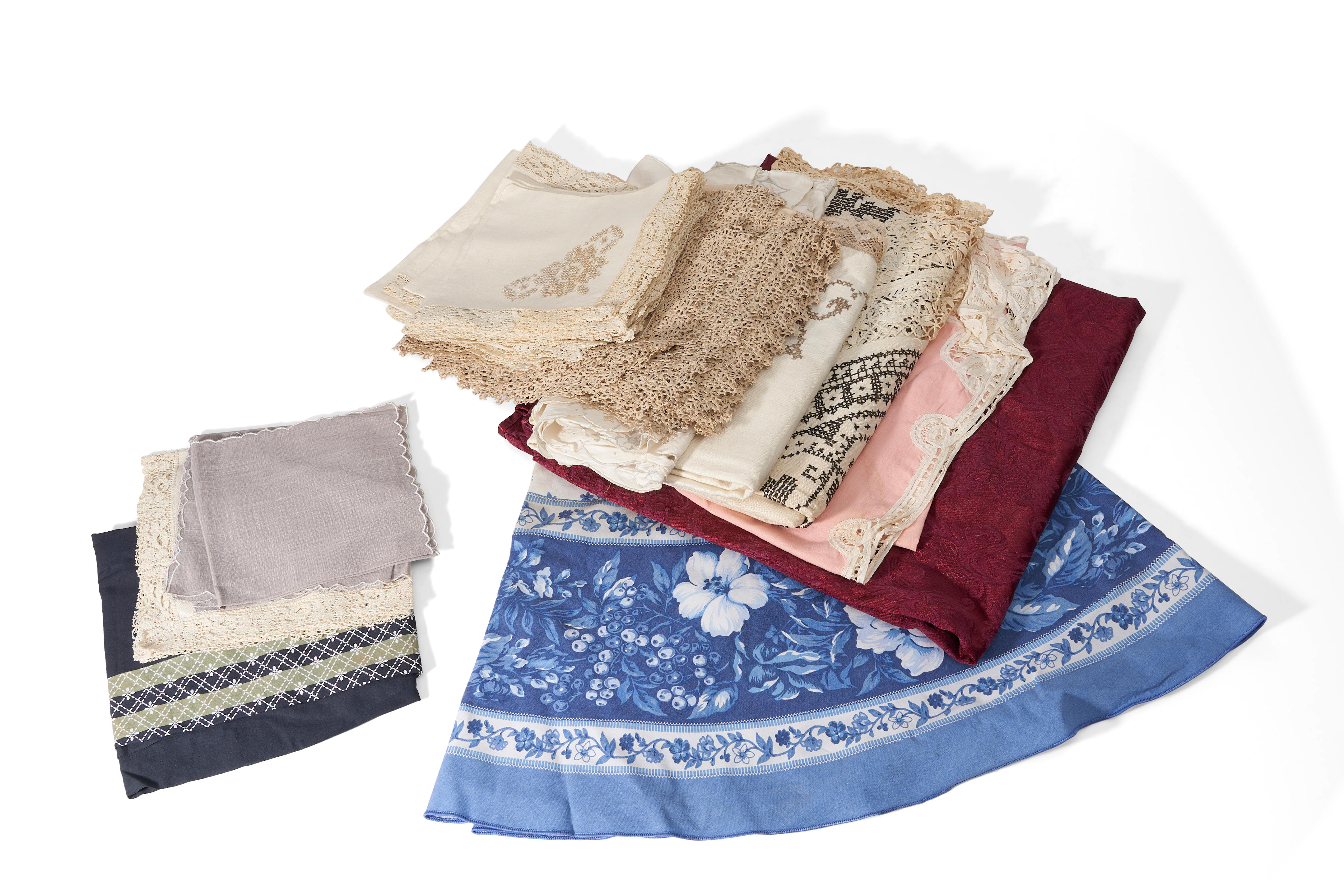 Appraisal: A LARGE GROUP OF LINENS including white and dyed examples