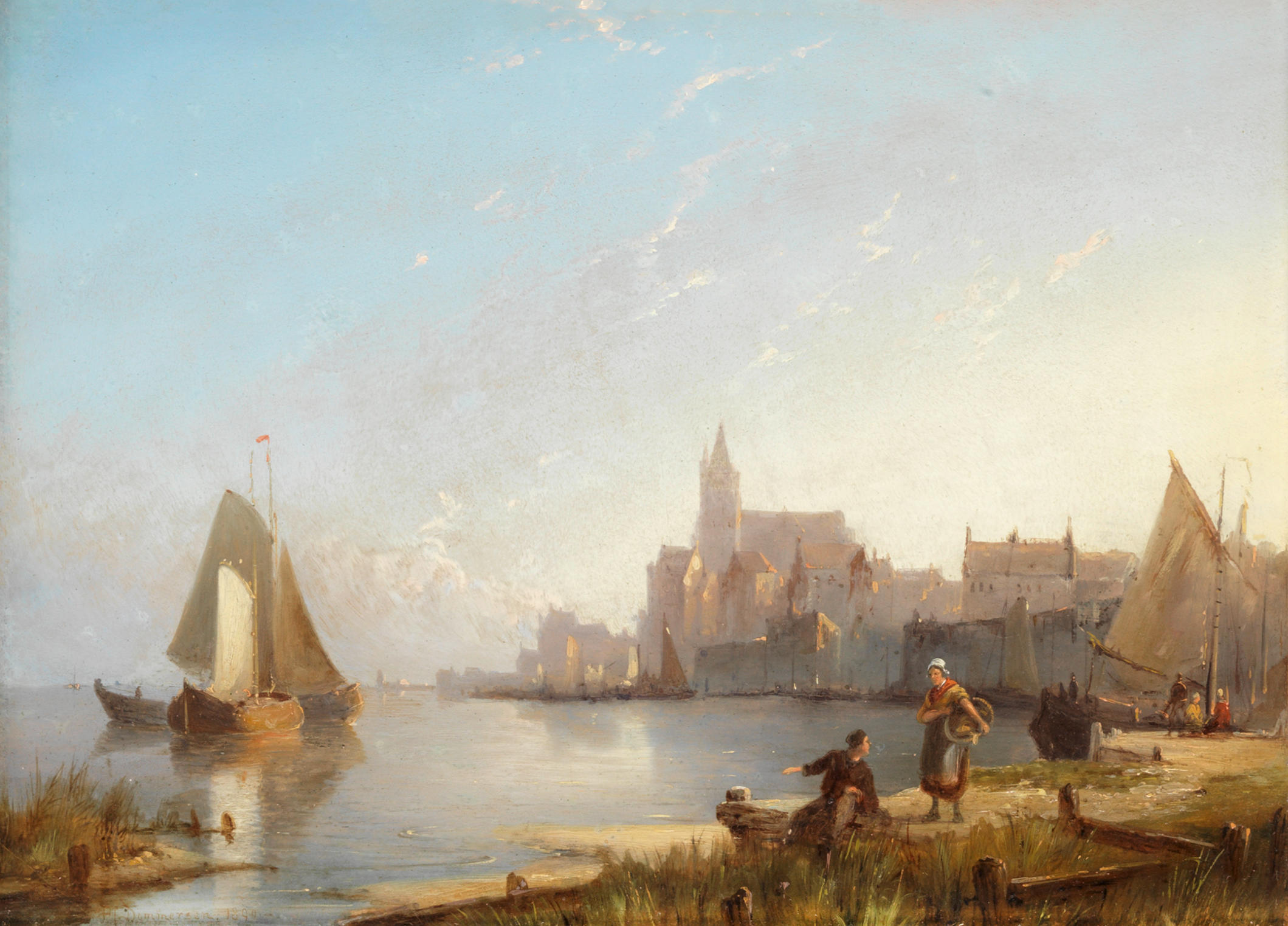 Appraisal: PIETER CORNELIS DOMMERSEN DUTCH - Kampen on the Zuiderzee signed