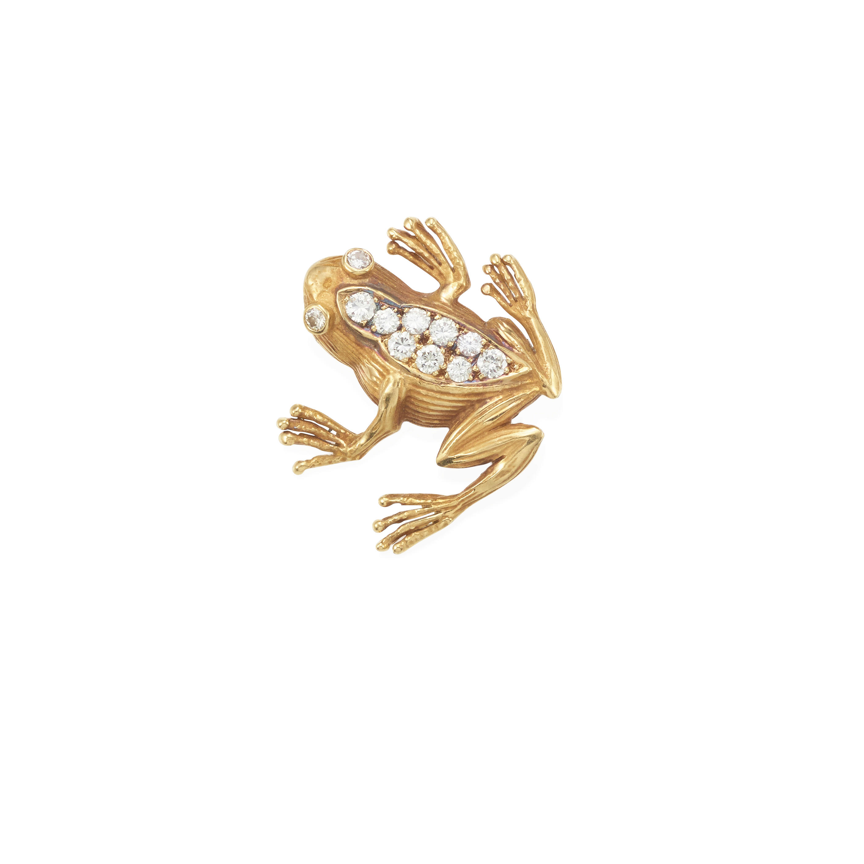 Appraisal: VAN CLEEF ARPELS A GOLD AND DIAMOND FROG BROOCH Diamonds