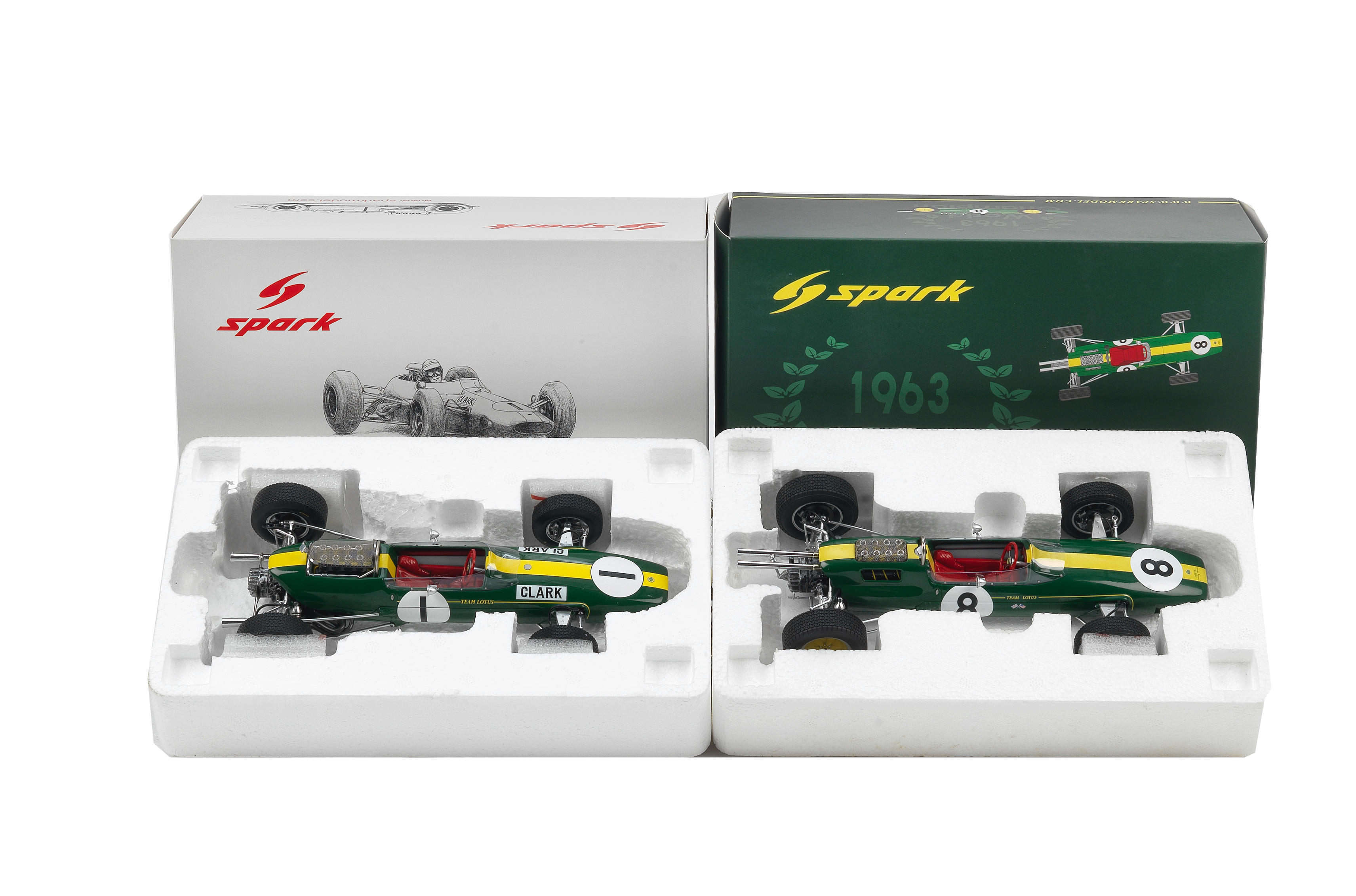 Appraisal: TWO BOXED SCALE MODELS OF JIM CLARK'S AND GRAND PRIX