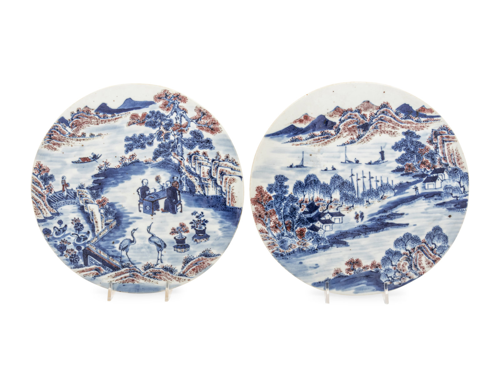 Appraisal: A Pair of Chinese Copper Red Decorated Underglaze Blue Porcelain