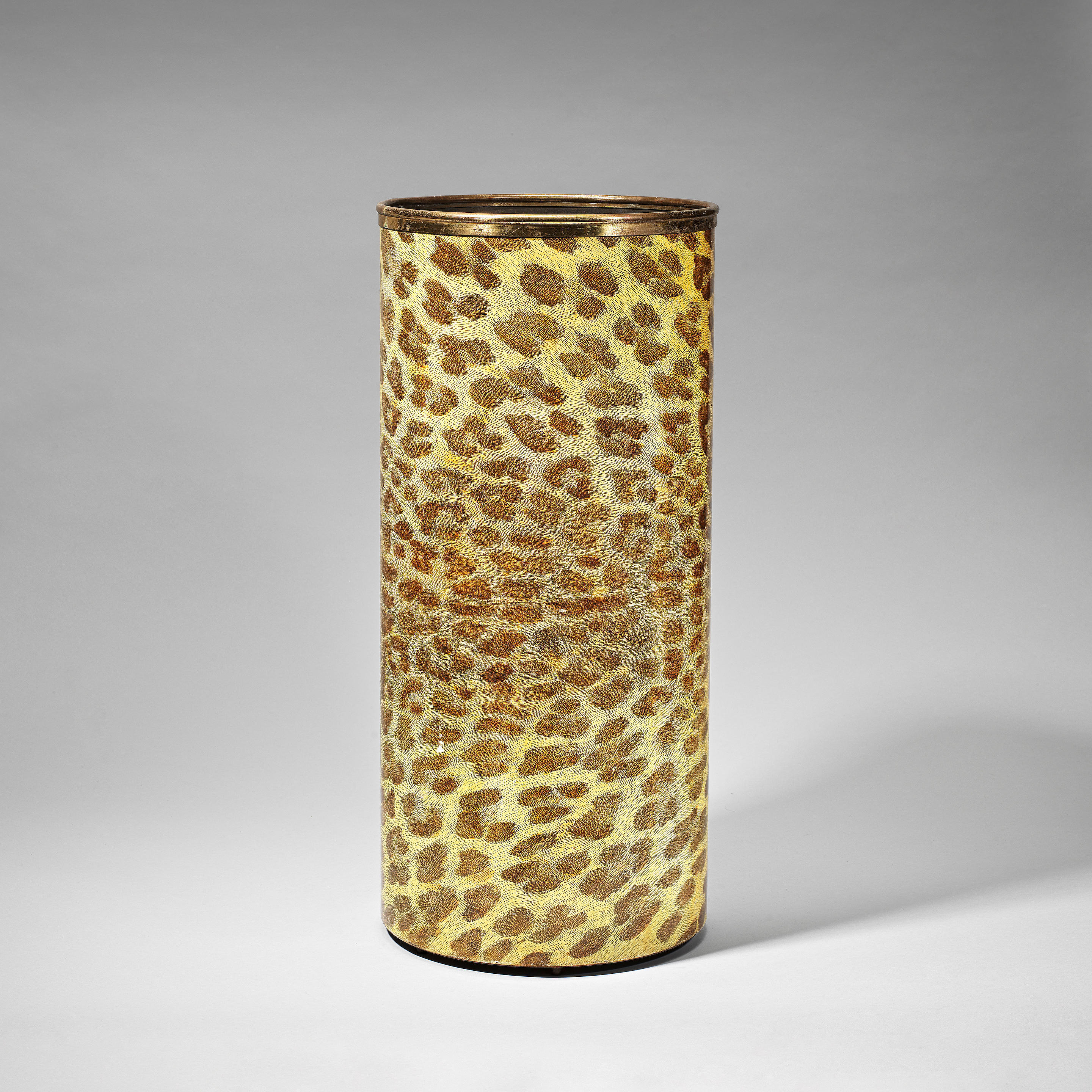 Appraisal: PIERO FORNASETTI 'Leopardo' umbrella stand s- s Lithographic transfer-printed lacquered