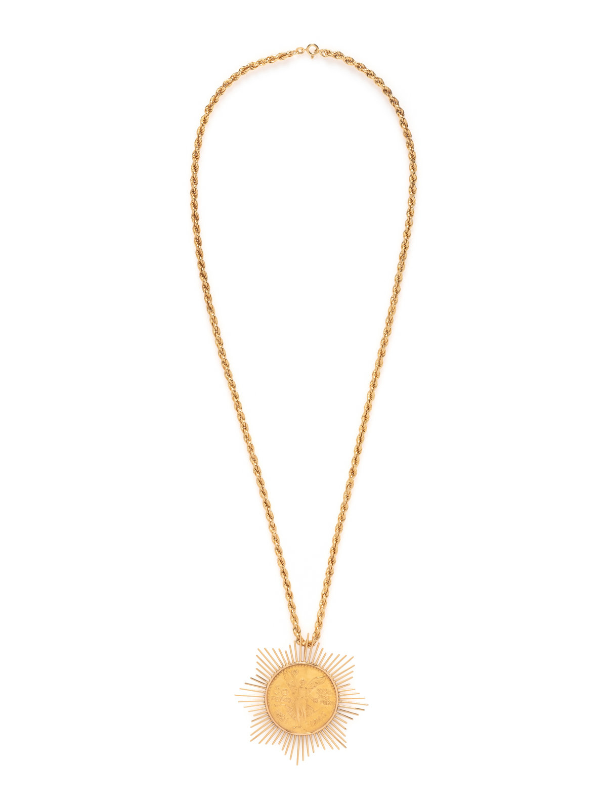 Appraisal: YELLOW GOLD AND COIN PENDANT NECKLACE Consisting of a pendant