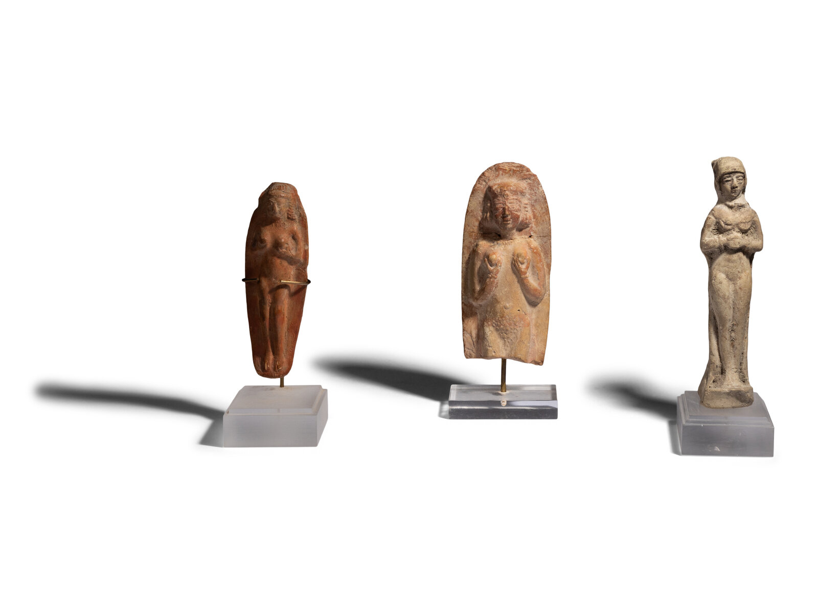 Appraisal: Three Near Eastern Terracotta Figures of Ishtar Circa th- th