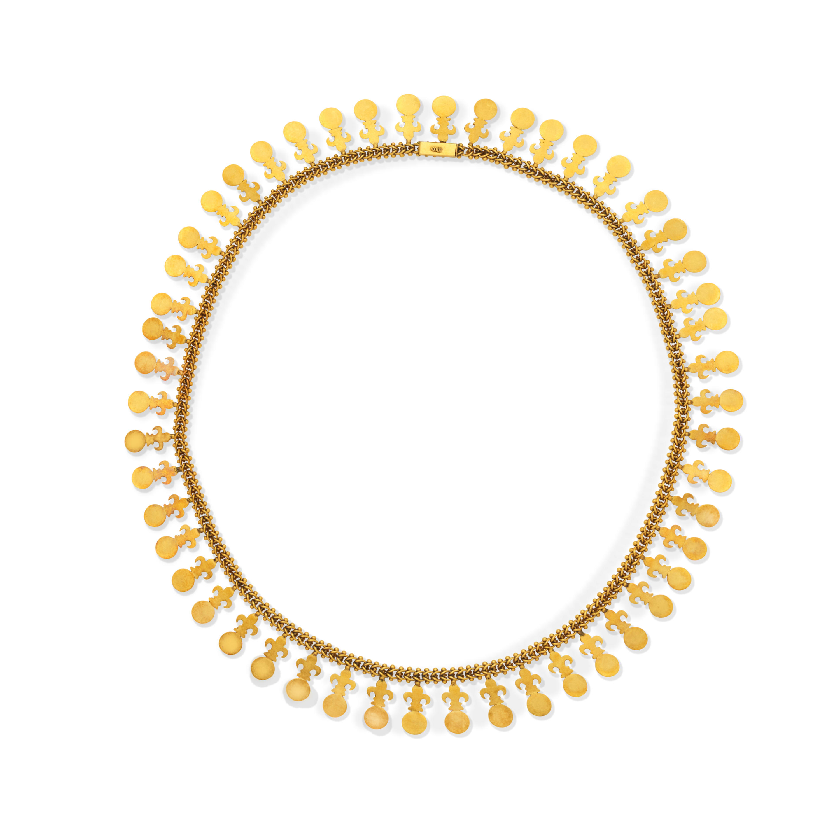 Appraisal: SEED PEARL NECKLACE CIRCA The gold fancy-link chain suspending a